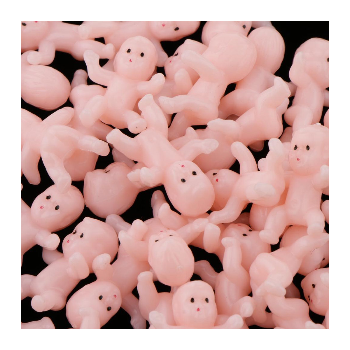 50er Set Mini Baby Puppen als Partydeko für Mitgiftbeutel, Rosa, B/T/H: 2,5 x 1,7 x 0,8 cm - Bild 2