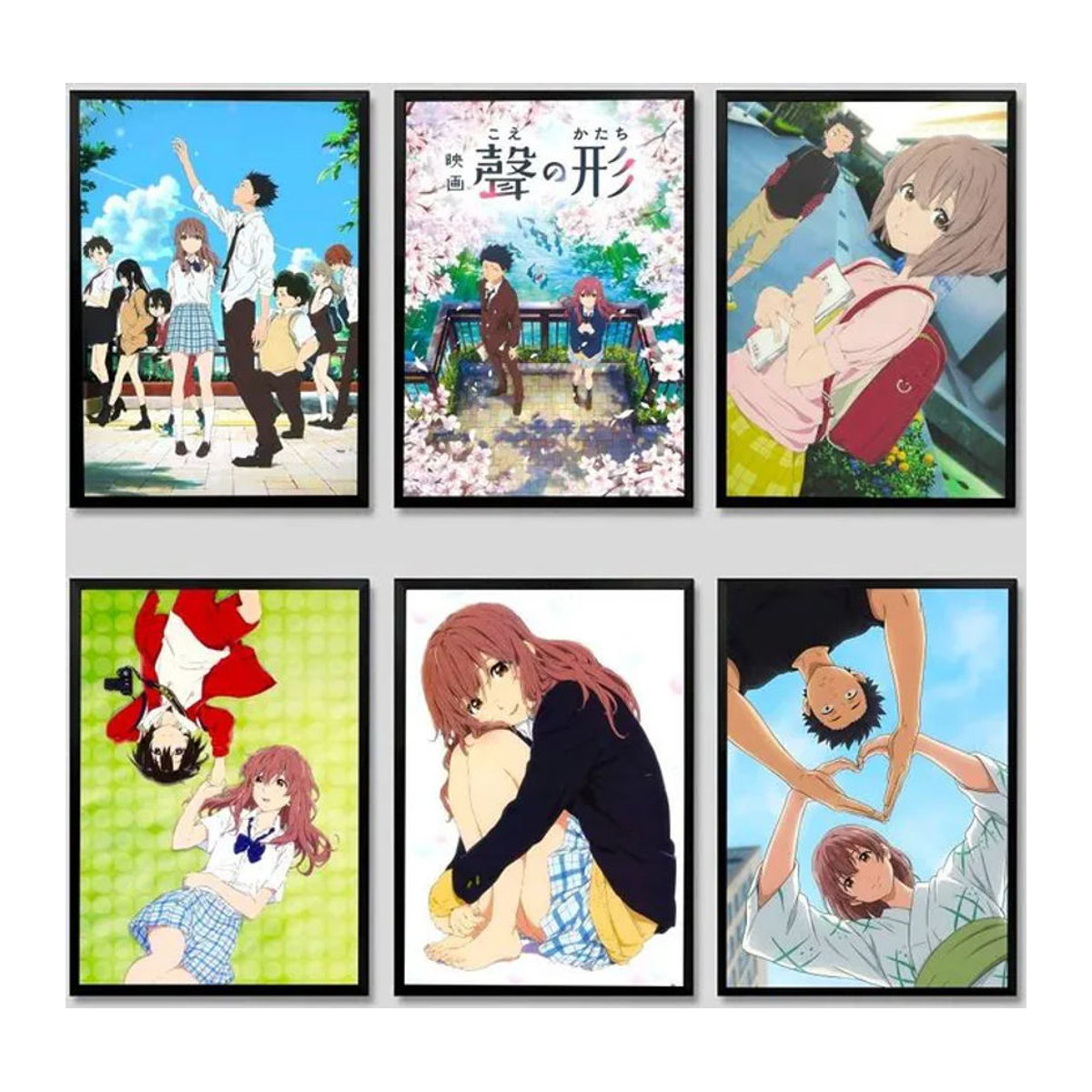 52TOYS Anime A Silent Voice Klassisches Poster, Selbstklebender Mehrfarbiger Papieraufkleber für Wanddekoration, Hochformat - Bild 1