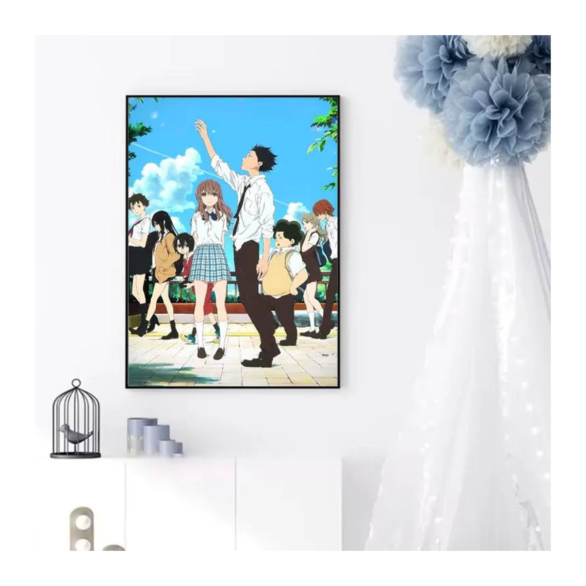 52TOYS Anime A Silent Voice Klassisches Poster, Selbstklebender Mehrfarbiger Papieraufkleber für Wanddekoration, Hochformat - Bild 2