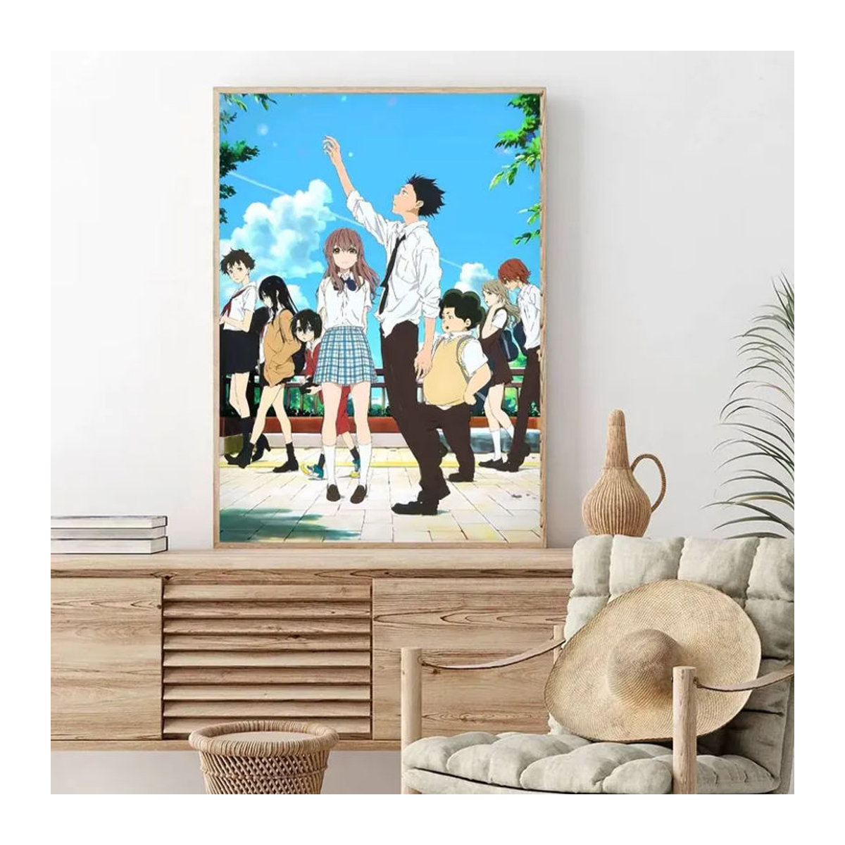 52TOYS Anime A Silent Voice Klassisches Poster, Selbstklebender Mehrfarbiger Papieraufkleber für Wanddekoration, Hochformat - Bild 6