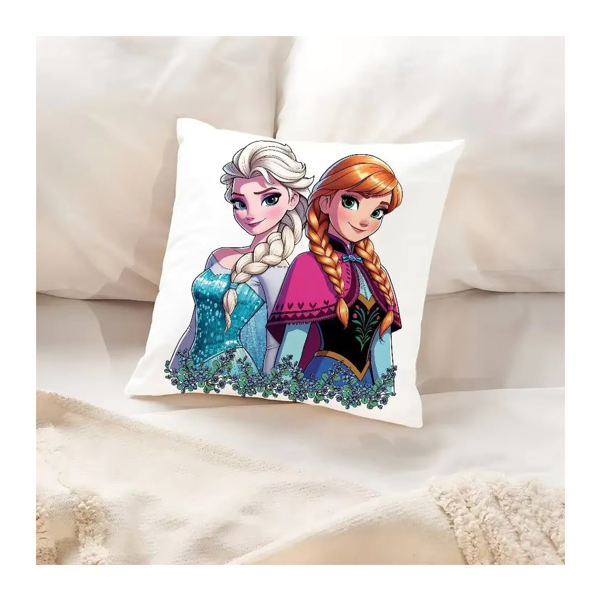 52TOYS Frozen Kissenbezug aus weichem Polyester mit Reißverschluss für Sofa und Auto - Bild 2