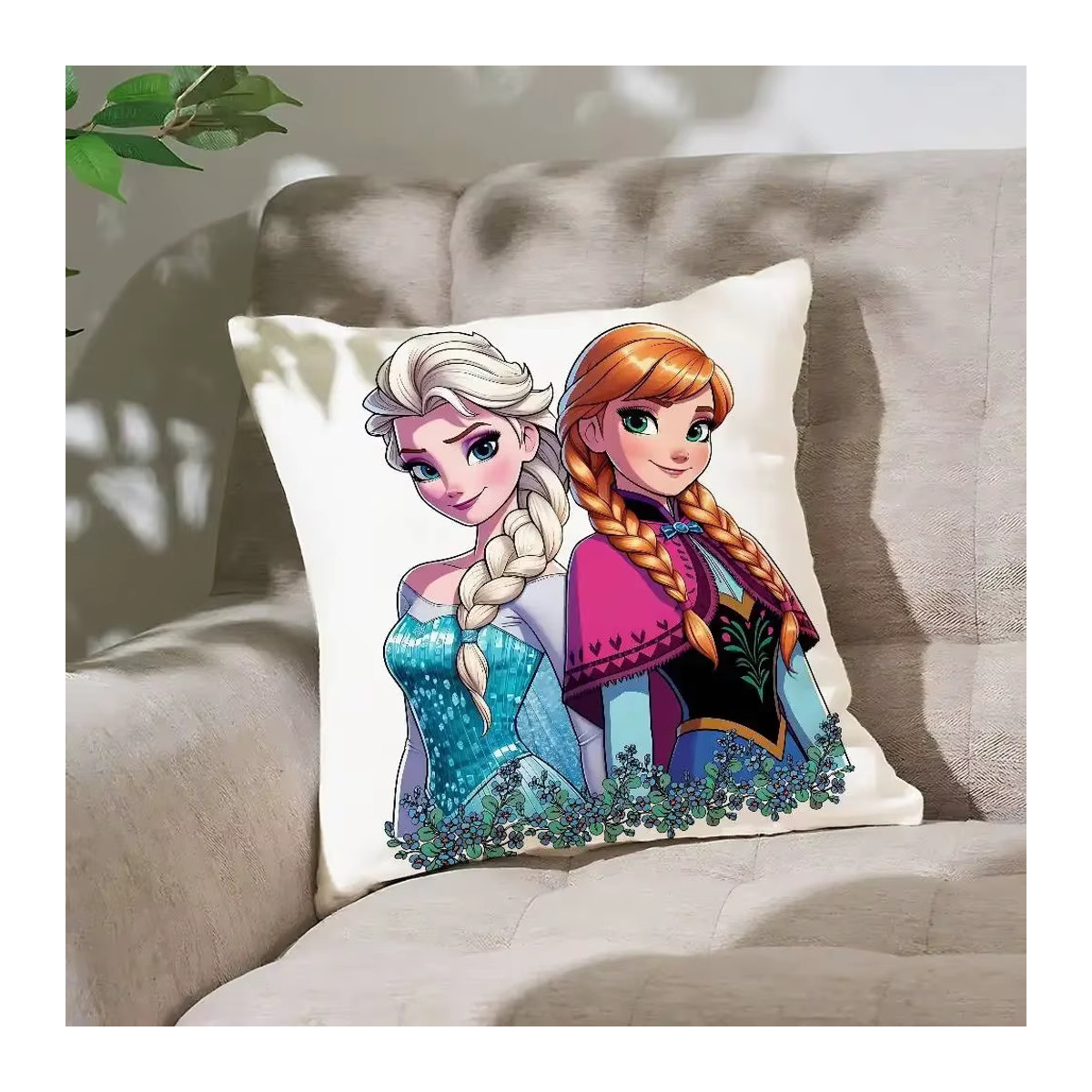 52TOYS Frozen Kissenbezug aus weichem Polyester mit Reißverschluss für Sofa und Auto - Bild 3