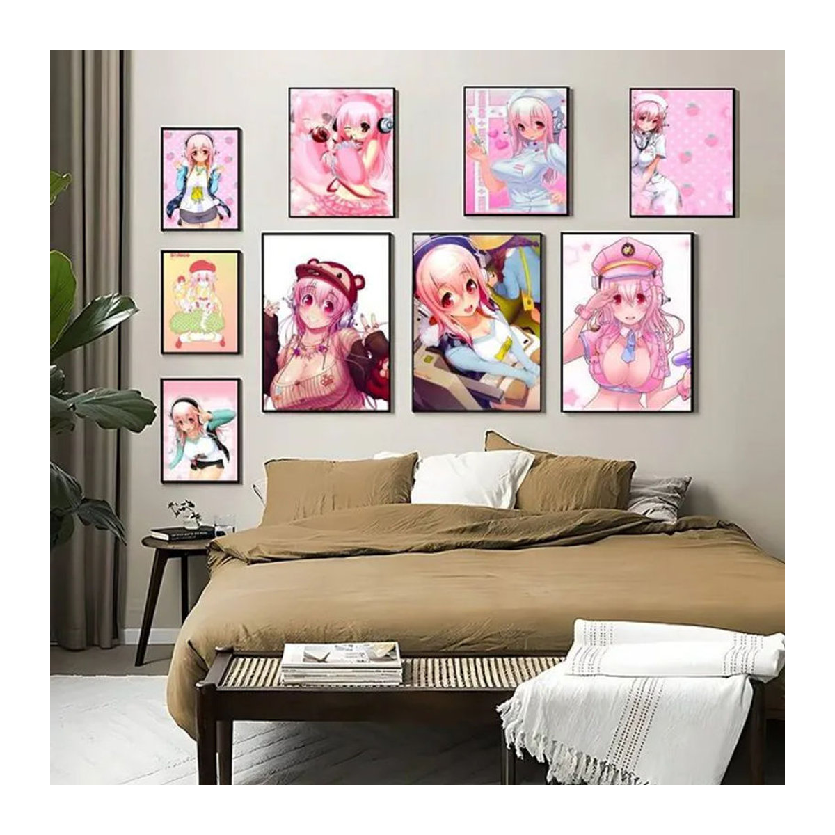 52TOYS Super Sonico Kawaii Poster, wasserfester Papieraufkleber für Wanddekoration, mehrfarbig - Bild 1