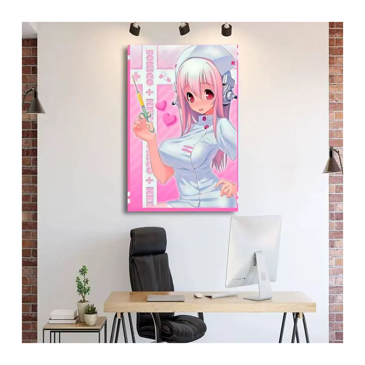 52TOYS Super Sonico Kawaii Poster, wasserfester Papieraufkleber für Wanddekoration, mehrfarbig - Bild 4