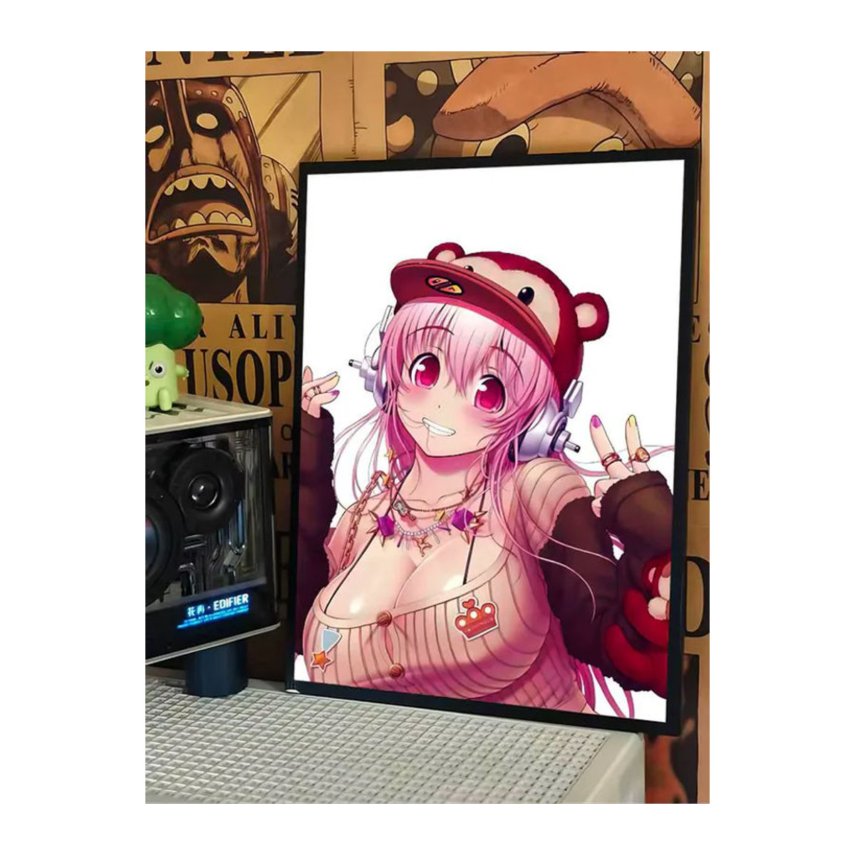 52TOYS Super Sonico Kawaii Poster, wasserfester Papieraufkleber für Wanddekoration, mehrfarbig - Bild 5