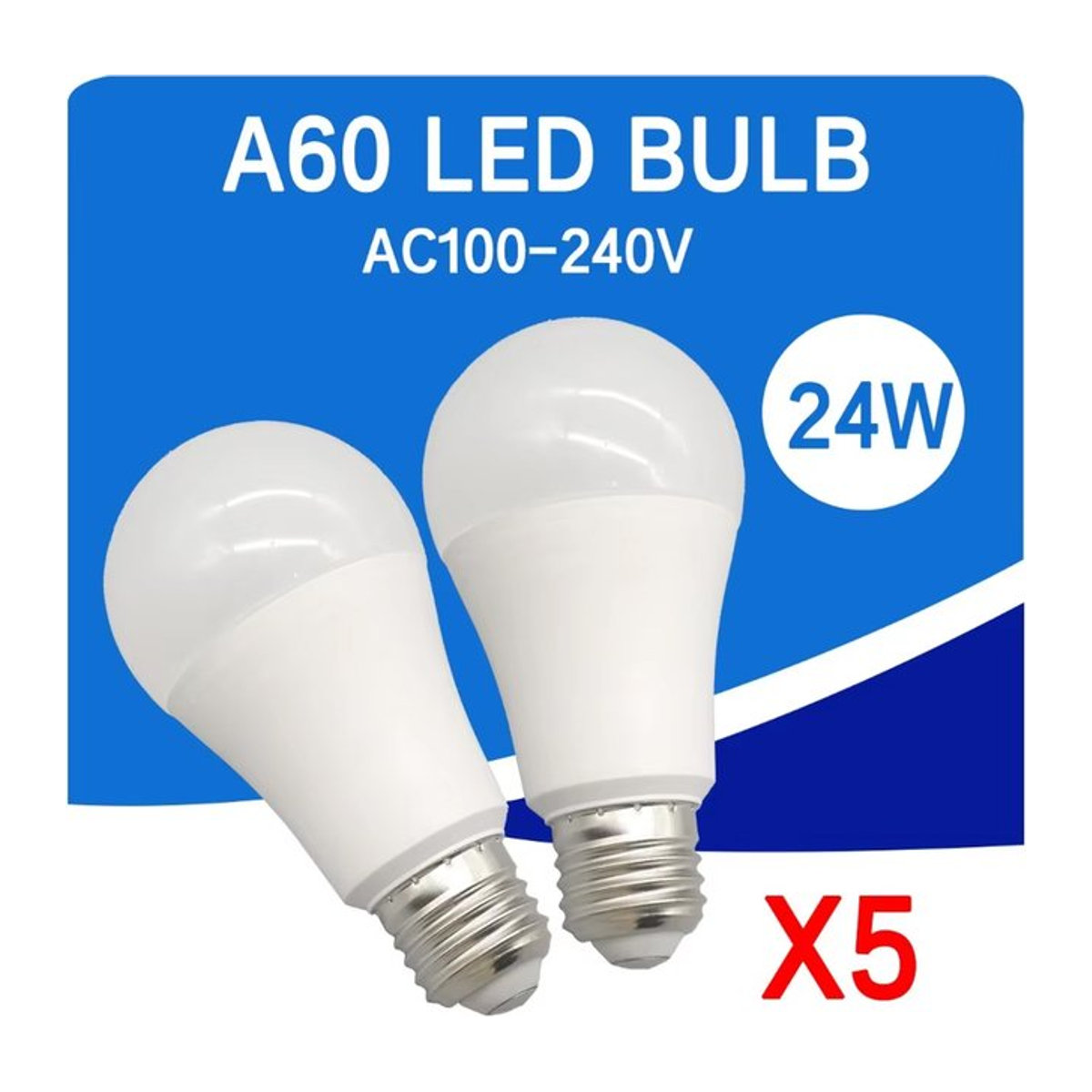 5er Pack Derec LED Birnen E27 mit 24W und 2400lm für helle Beleuchtung - Bild 1
