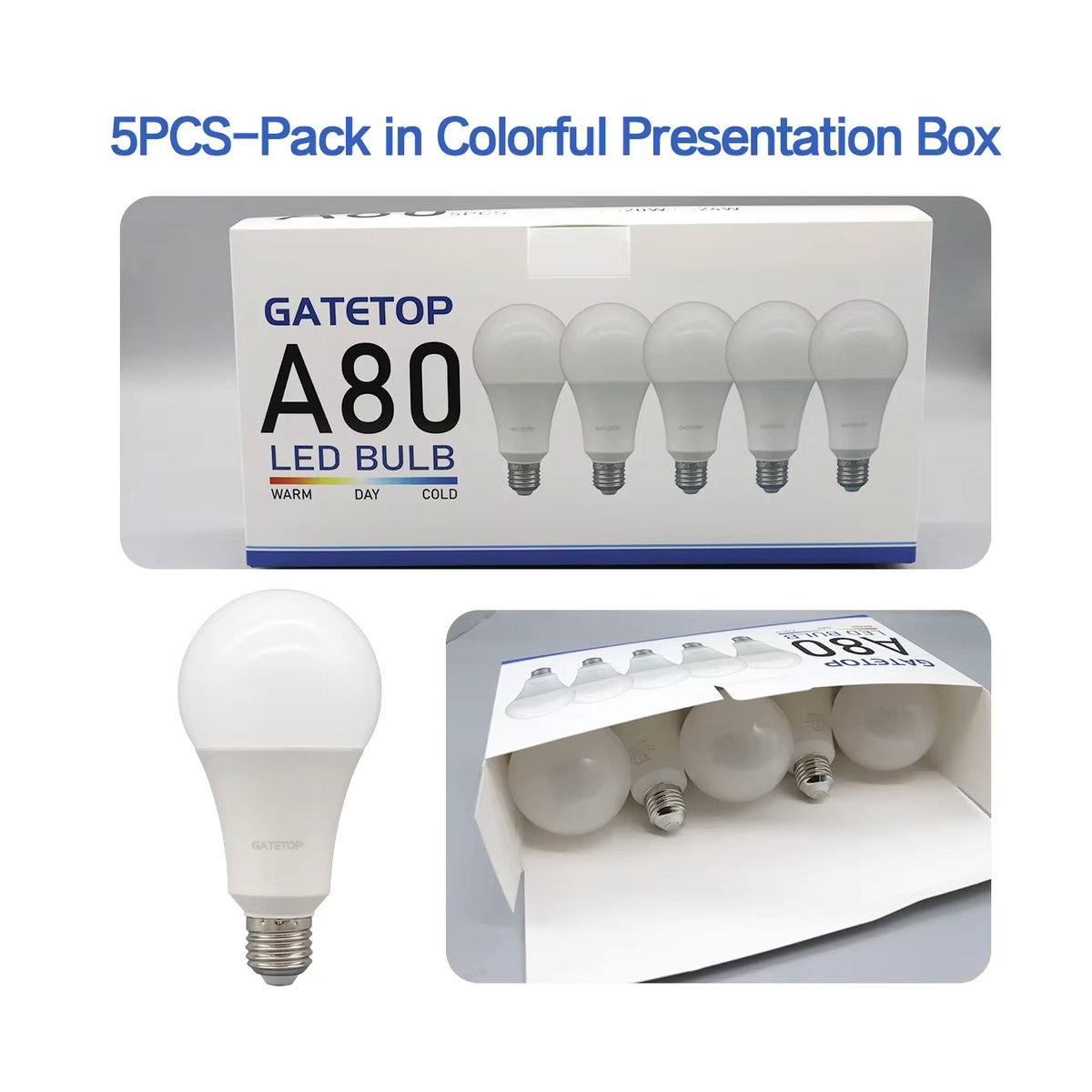 5er Pack Derec LED Birnen E27 mit 24W und 2400lm für helle Beleuchtung - Bild 4