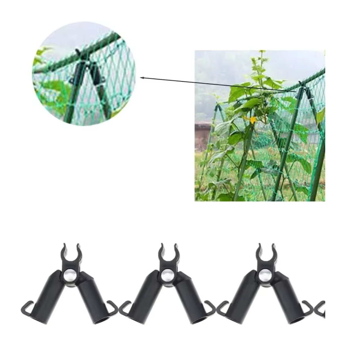 5er Set A-Typ Grip Clip Gartenstützen zur Befestigung von Stangen und Säulen an Zäunen, erweiterbar und einstellbar - Bild 4