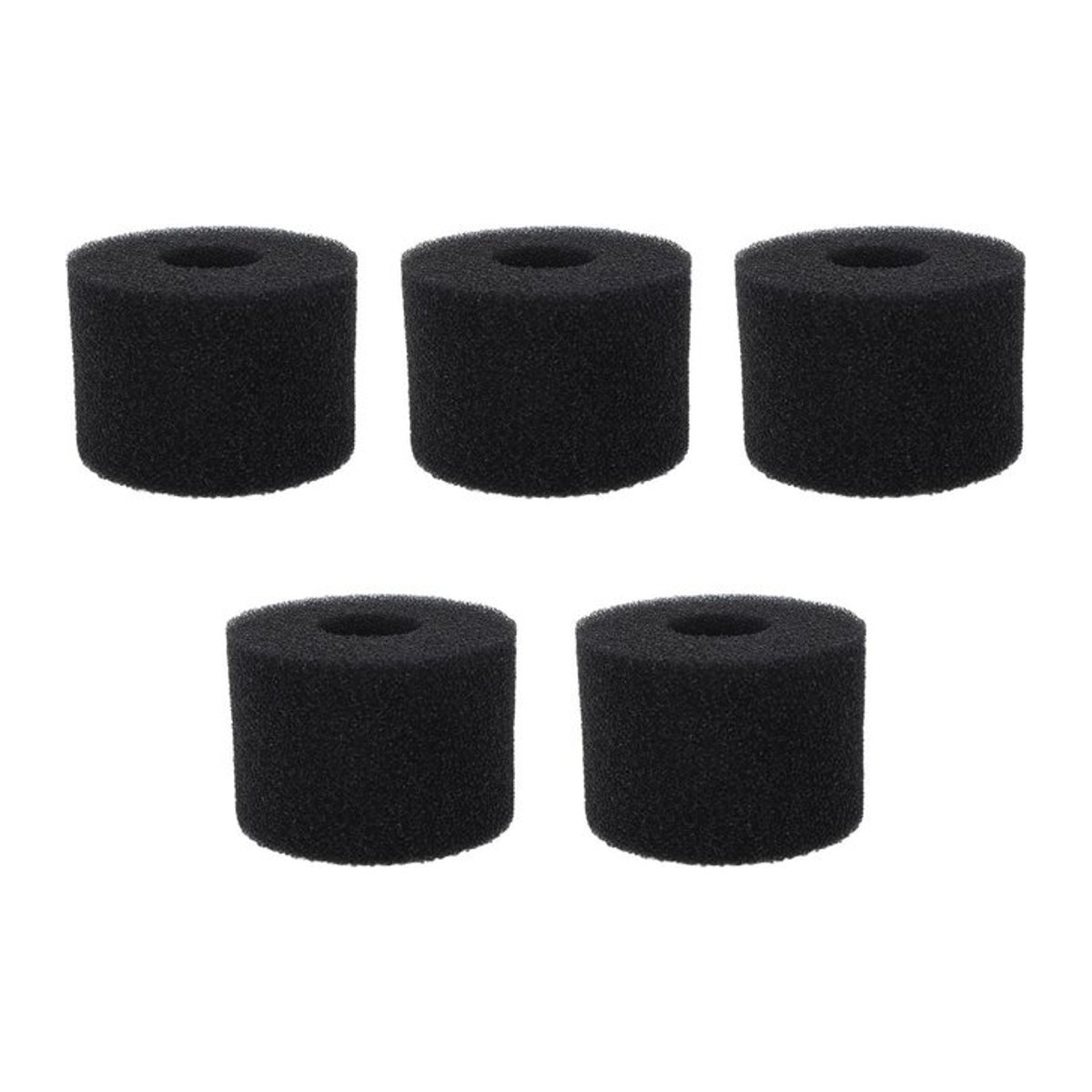 5er-Set DIYelecs Pool Filter Schwamm aus PU Schaum, Schwarz, Zylindrische Filterpads für kleine Pools, wiederverwendbar und waschbar - Bild 1