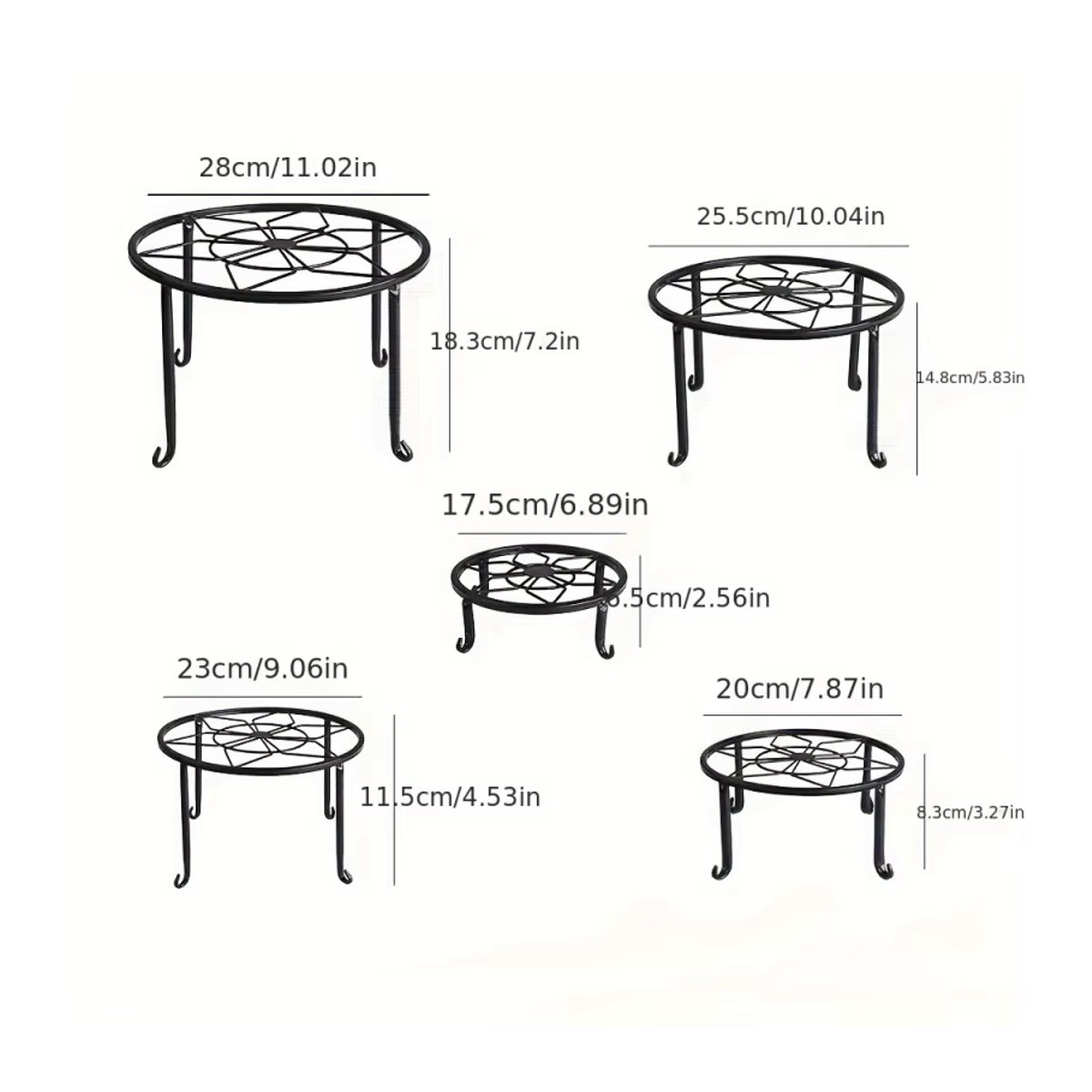 5er Set geometrische Pflanzgefäße aus Metall und Eisen für Innen und Außen - Bild 4