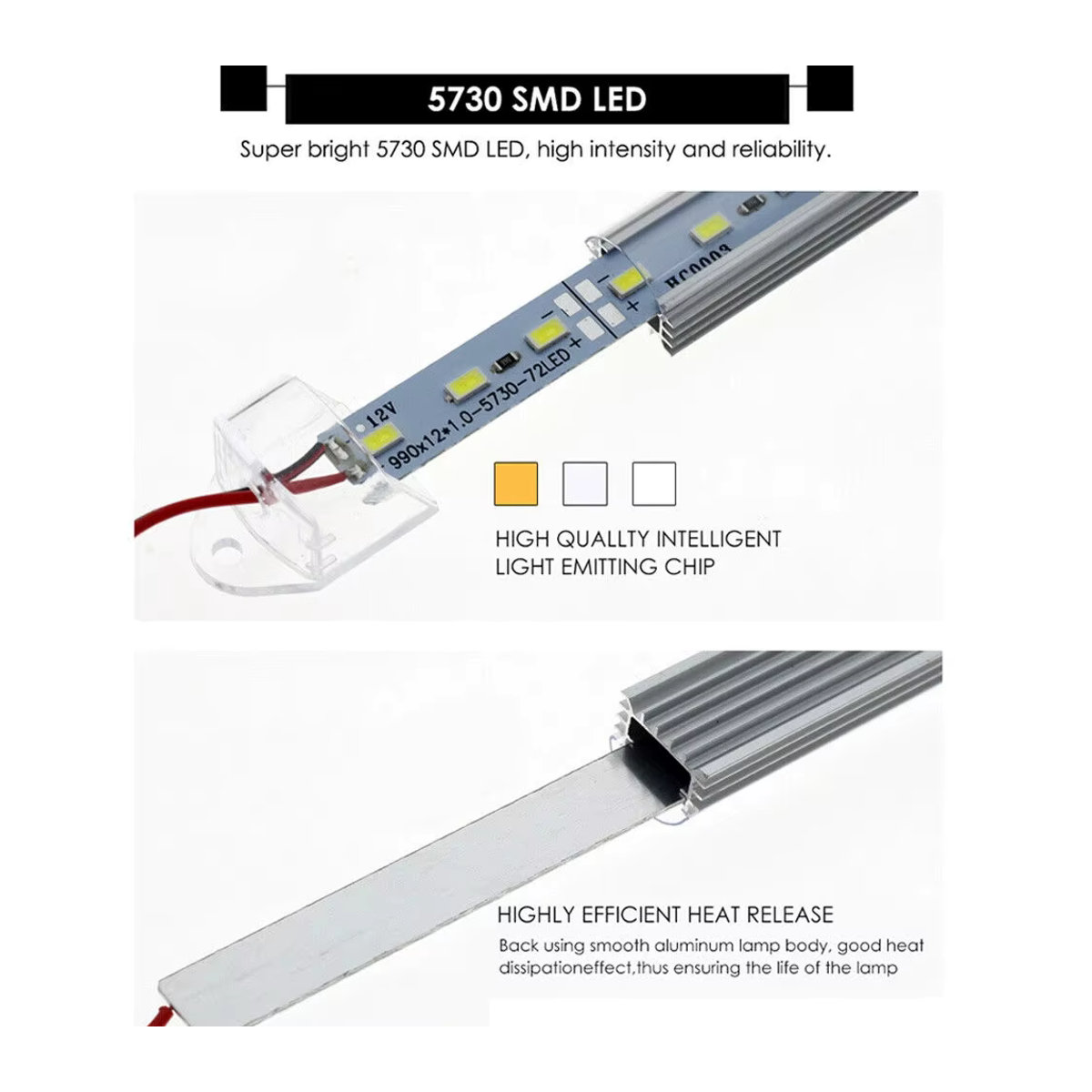 5er Set JOYPINJ LED Unterbauleuchten für Küche und Schrank, Neutralweiß, 12V, Länge: 18 cm, 30 cm, 50 cm - Bild 2