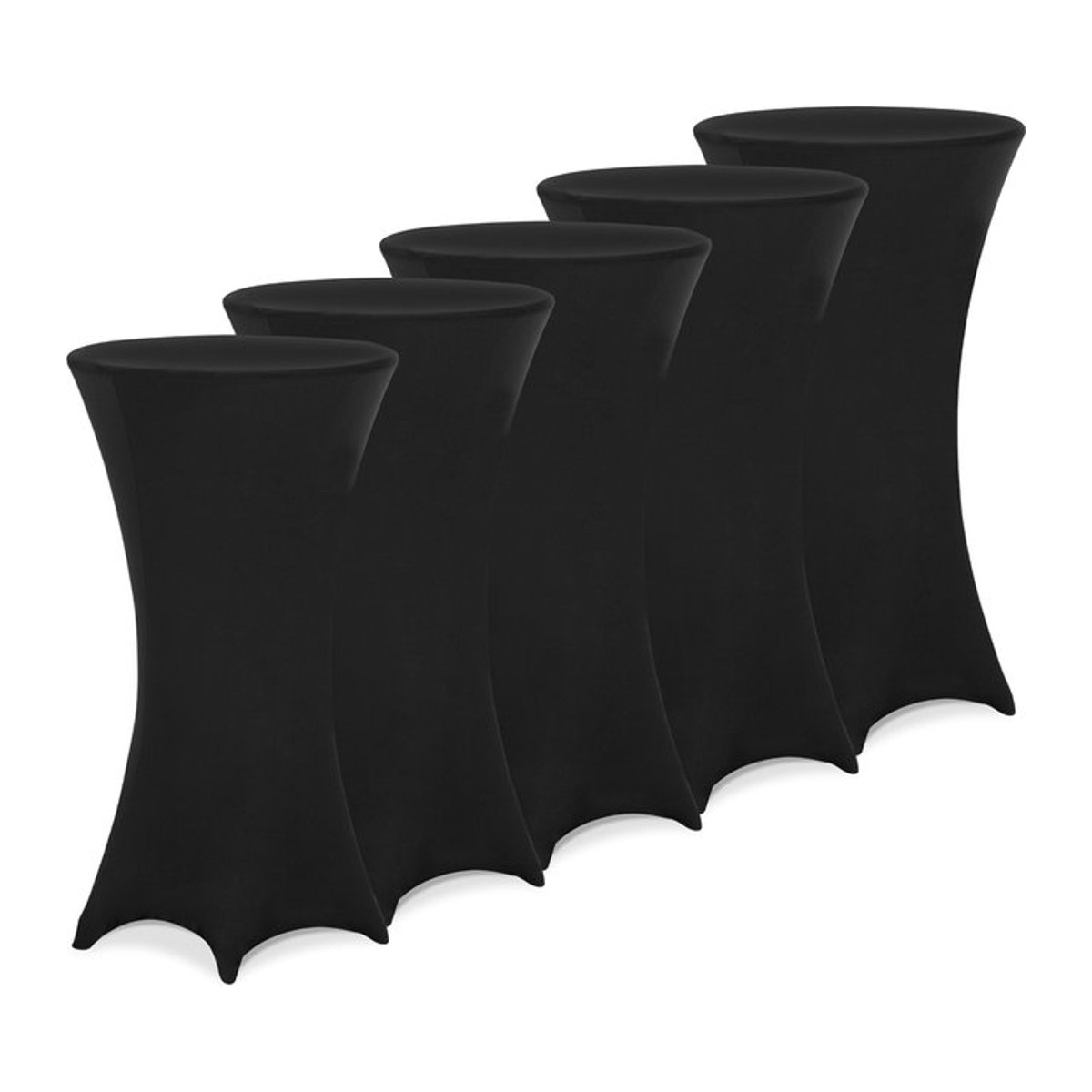 5er-Set Stehtischhusse DETEX in Schwarz mit Durchmesser: 70 cm - Bild 1