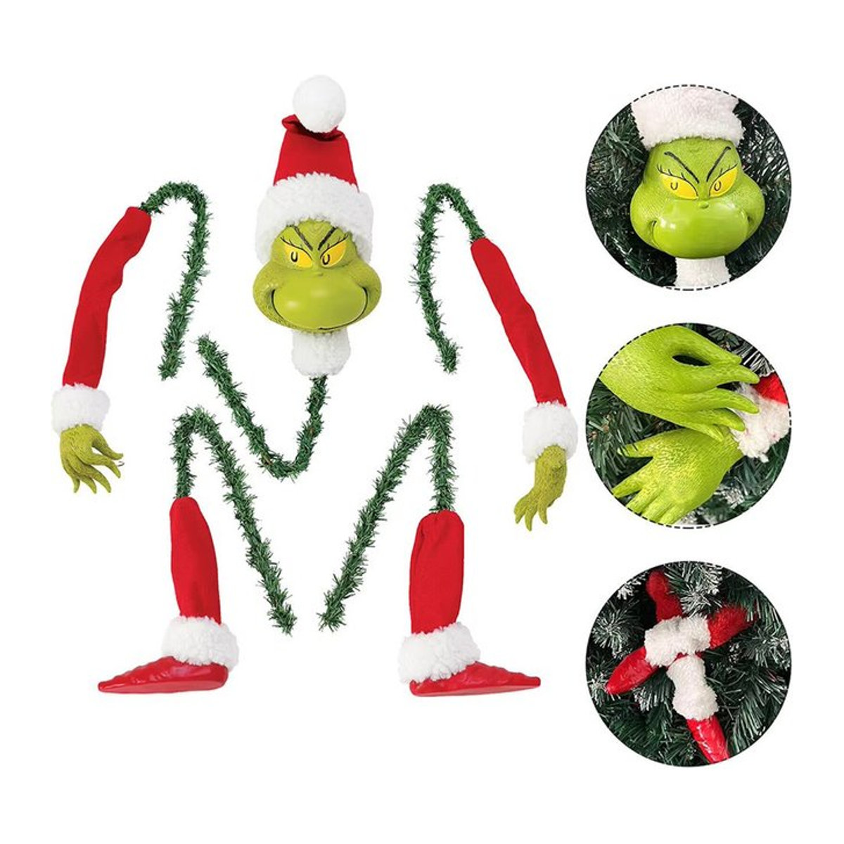 5er Set Suncolourful Weihnachts Elf Plüsch Anhänger, mehrfarbige Stoff Figuren als Hängeornamente für den Weihnachtsbaum und die Dekoration - Bild 1