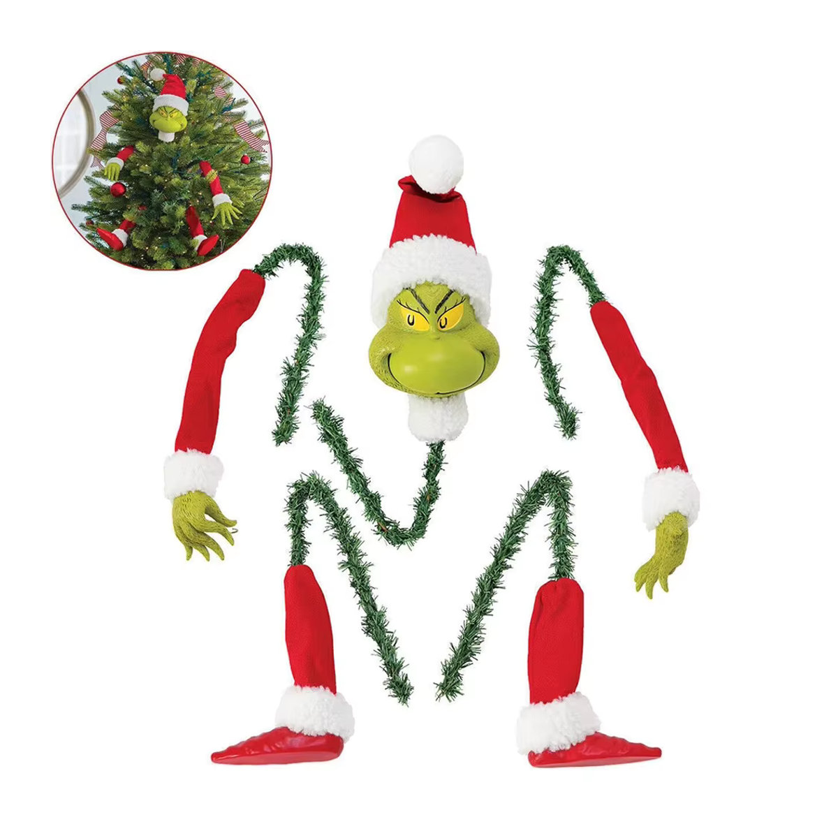 5er Set Suncolourful Weihnachts Elf Plüsch Anhänger, mehrfarbige Stoff Figuren als Hängeornamente für den Weihnachtsbaum und die Dekoration - Bild 2