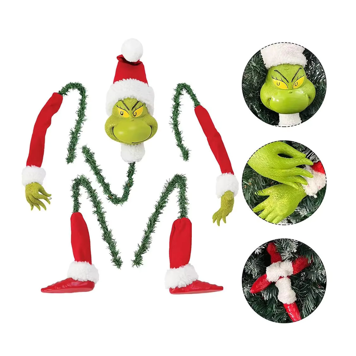 5er Set Suncolourful Weihnachts Elf Plüsch Anhänger, mehrfarbige Stoff Figuren als Hängeornamente für den Weihnachtsbaum und die Dekoration - Bild 4