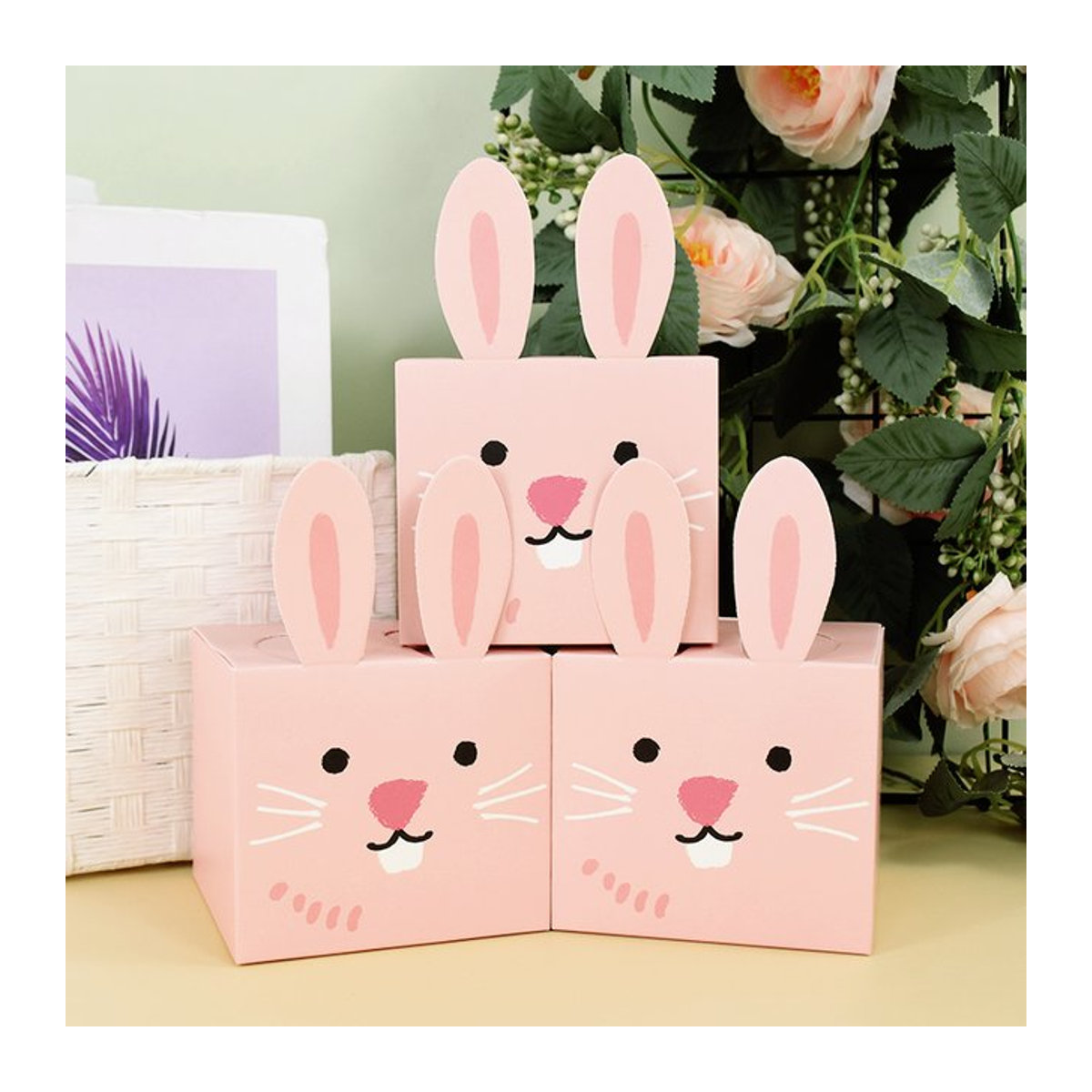 5er Set ZQNYCY Osterhase Pralinenschachteln in Kaninchen-Ohr-Optik für Schokolade und Kekse zur Ostern-Dekoration - Bild 1
