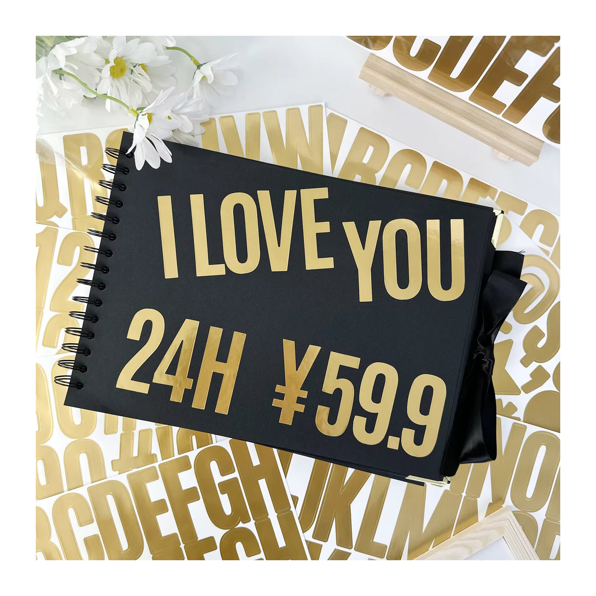 6 Blatt große Buchstaben- und Zahlenaufkleber in Gold und Schwarz, 6,35 cm für DIY, Basteln und Kunstherstellung - Bild 3