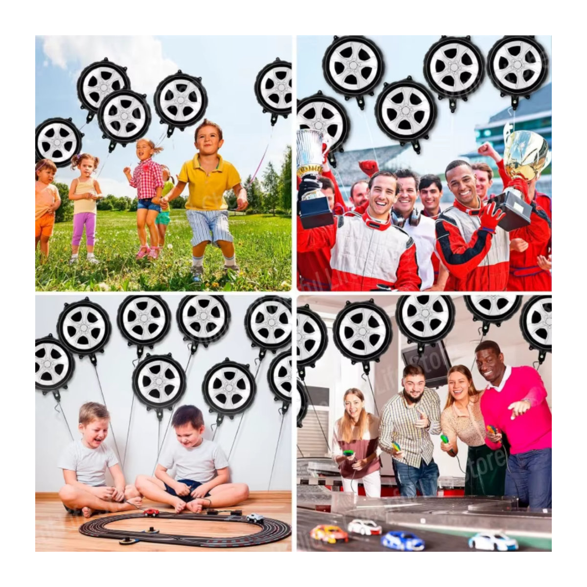 6 Stück Brilliant life Folienballons im schwarz-weiß karierten Design, 18 Zoll, ideal für Rennwagen- und Geburtstagspartys - Bild 6