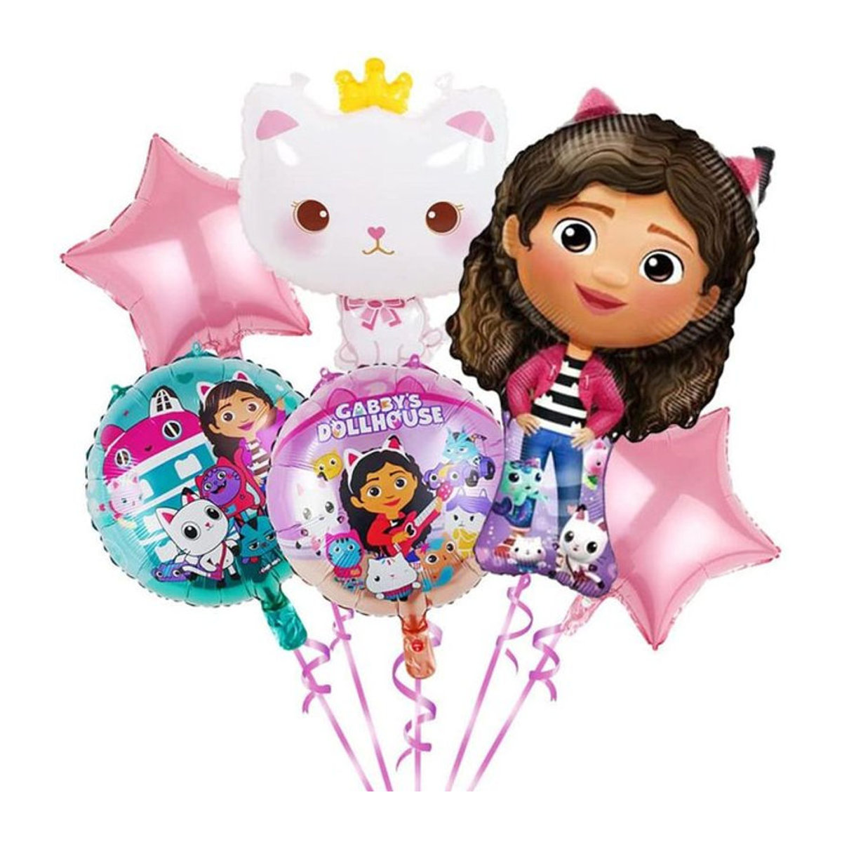6 Stück Gabby Puppe Aluminiumfolienballons für Kindergeburtstage, mehrfarbig - Bild 1