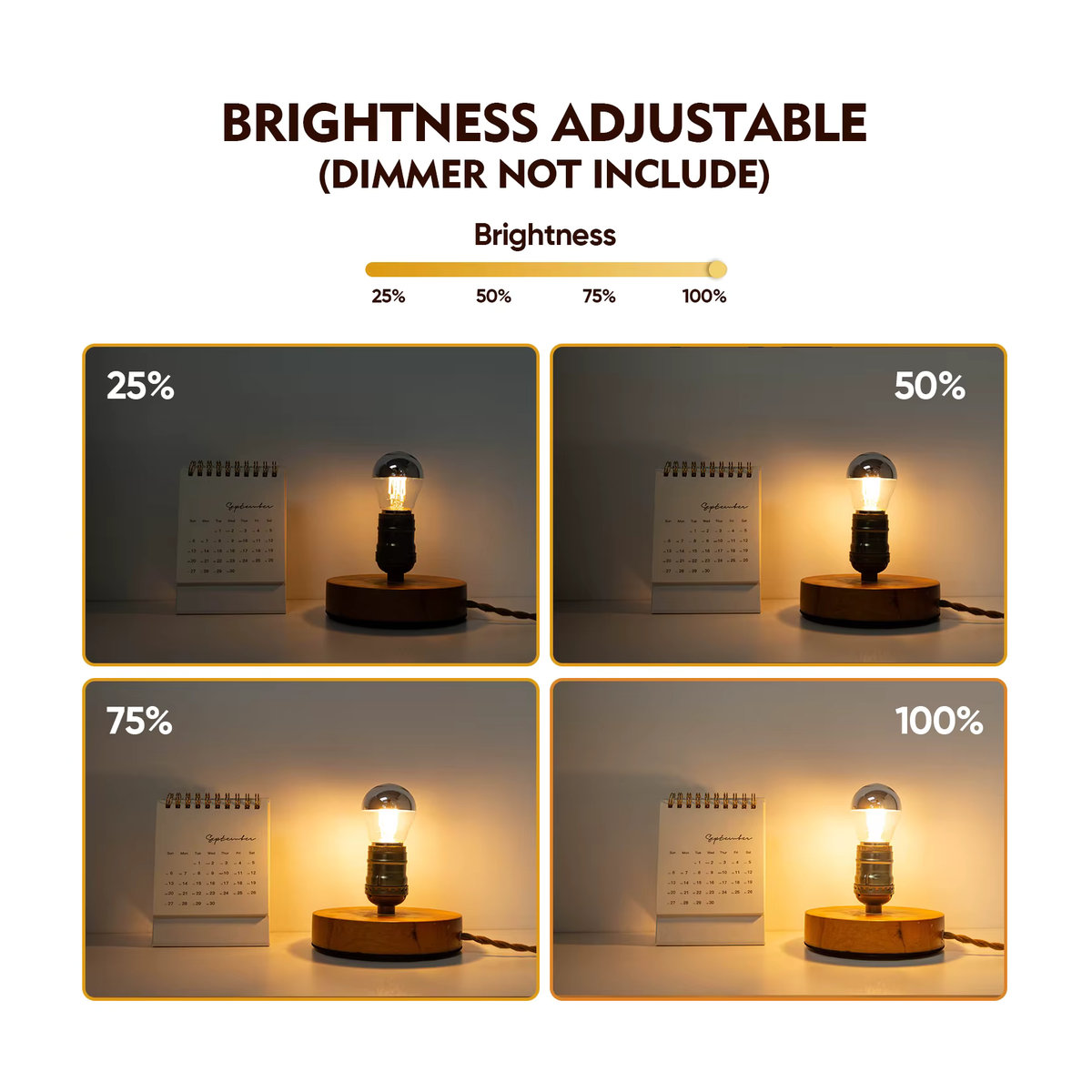 6 Stück GANRILAND LED Glühbirnen G45 mit E27 Sockel, 4 W, dimmbar, warmweiß 2700 K, silberner Spiegel für reflektiertes Licht, Industrial Design - Bild 2