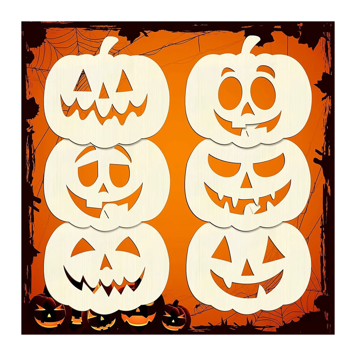 6 Stück Holz-Kürbis Ornamente zum Bemalen für Halloween DIY Kinder Bastelset und Tischdekoration - Bild 4