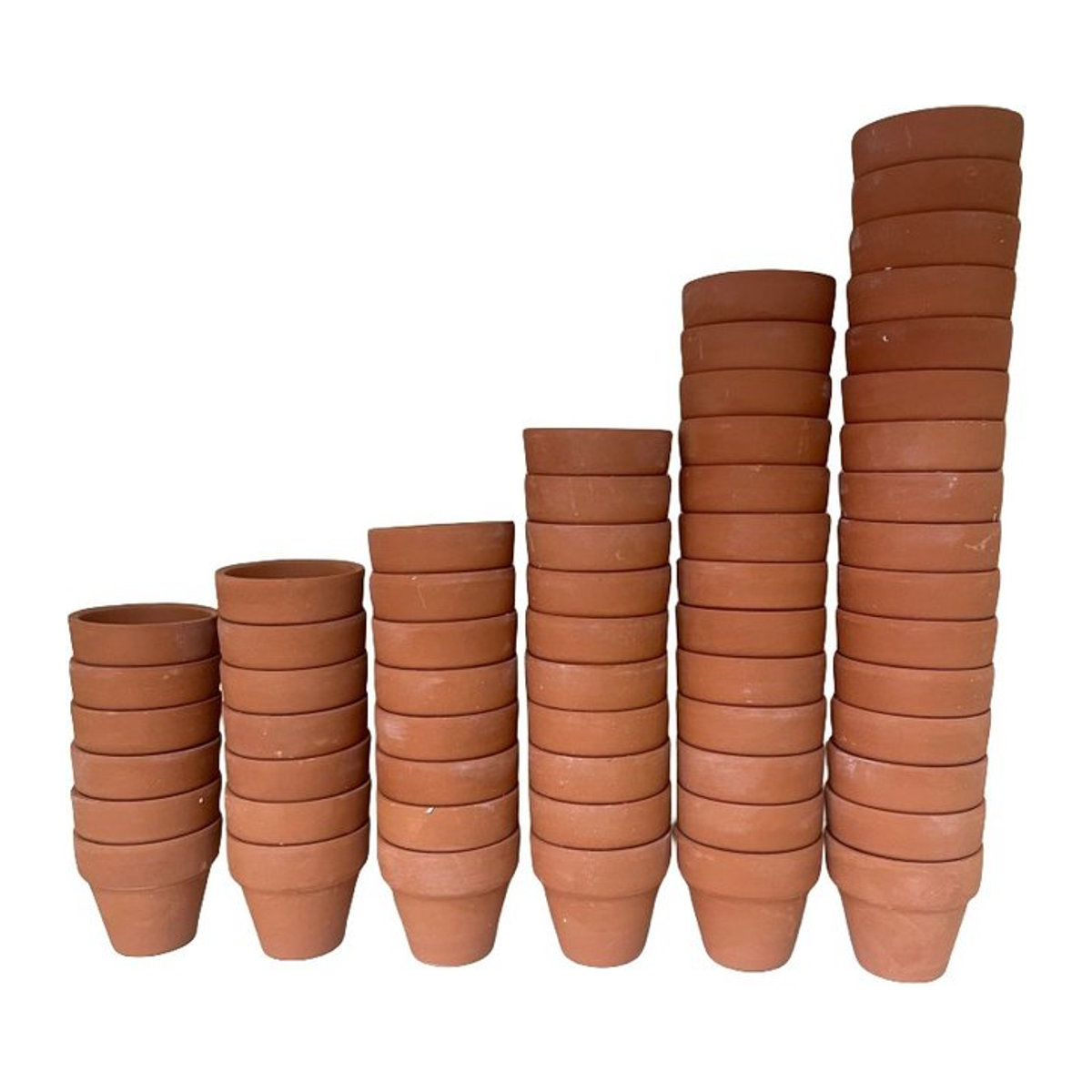 60 Stück MINITAKING Mini Terrakotta-Töpfe aus Keramik in Braun und Rot mit Entwässerungsloch für Kakteen und Blumen - Bild 1