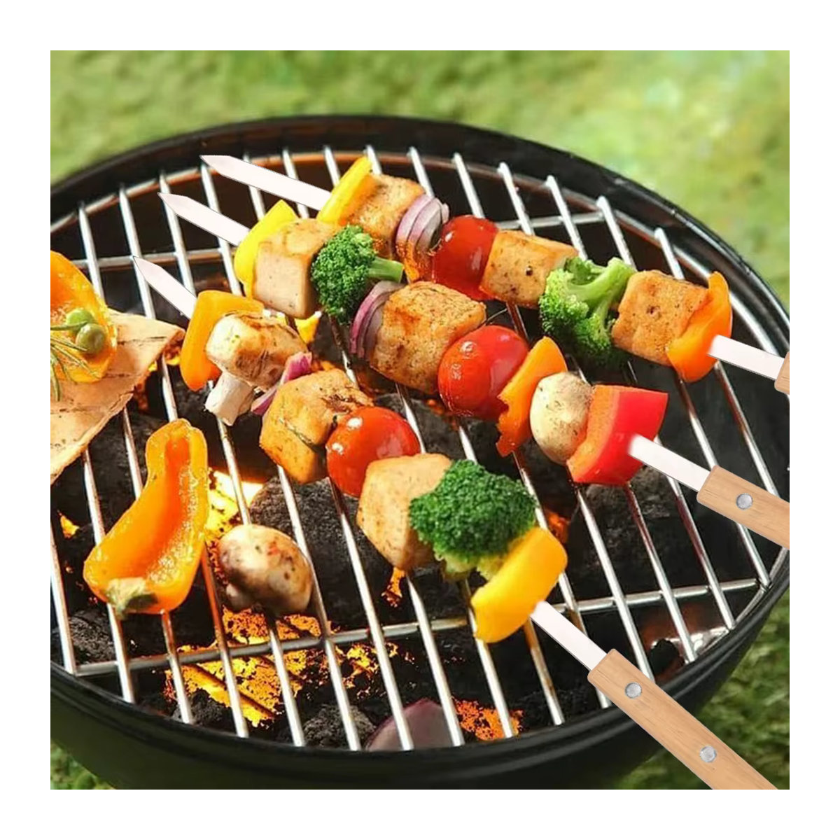 6er Set Edelstahl Grillspieße für professionelles Outdoor-Grillen - Bild 4