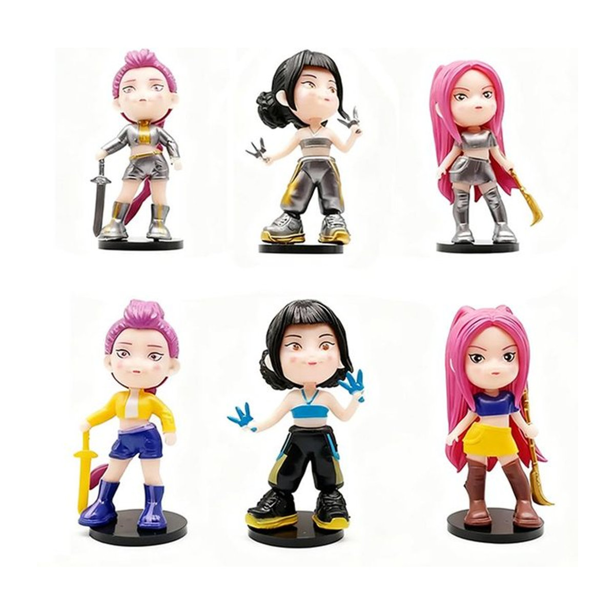 6er Set Fashnics Anime-Figuren Dämonenjäger aus PVC in Multicolor - Bild 1