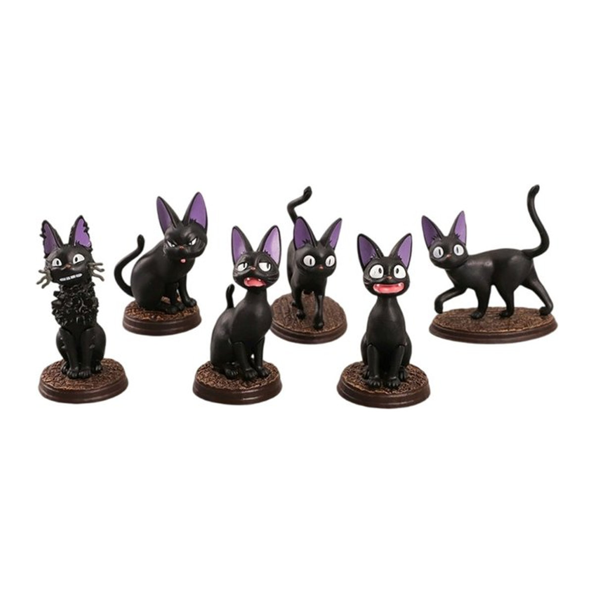 6er Set Jiji Schwarze Katze Figuren aus PVC im Hayao Miyazaki Stil für Kinder - Bild 1