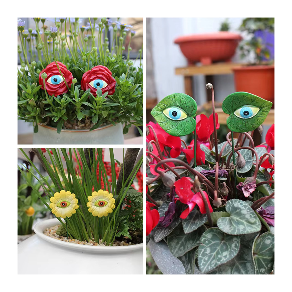 6er Set Miniatur-Pflanzenaugen als dekorative Figuren für deinen Märchengarten und Blumentöpfe - Bild 4