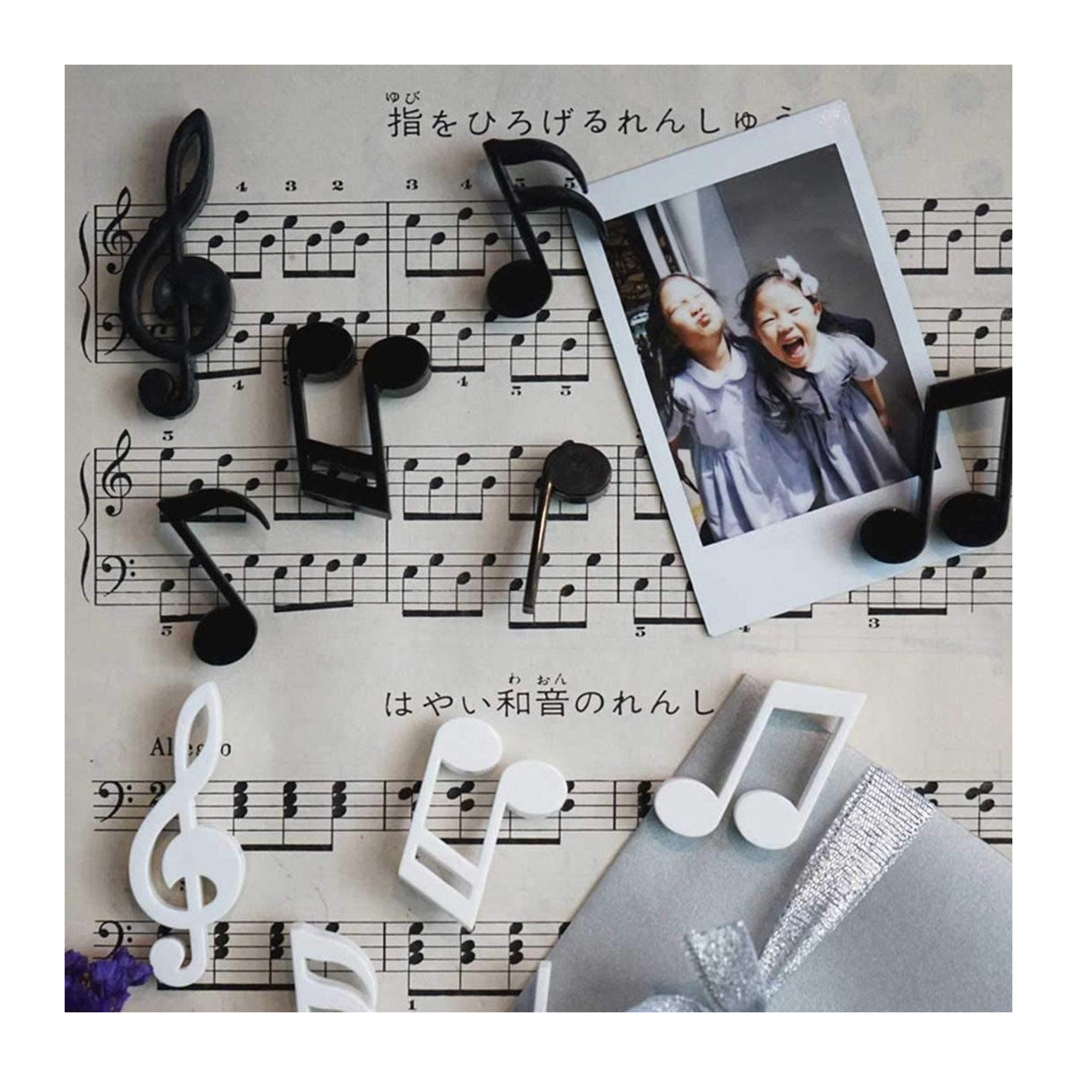 6er Set Musiknote Kühlschrankmagnete von Kitchen Goods als magnetische Foto-Nachrichtenaufkleber und Notizhalter für Küche und Büro - Bild 1