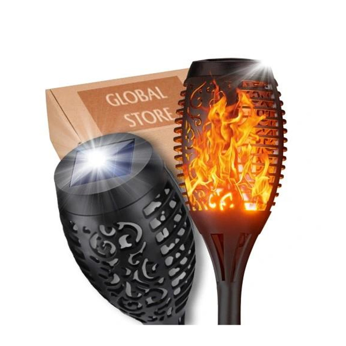 6er Set Solarleuchten LED-Fackeln mit Flammeneffekt und integrierter LED aus ABS zum Einstecken - Bild 2