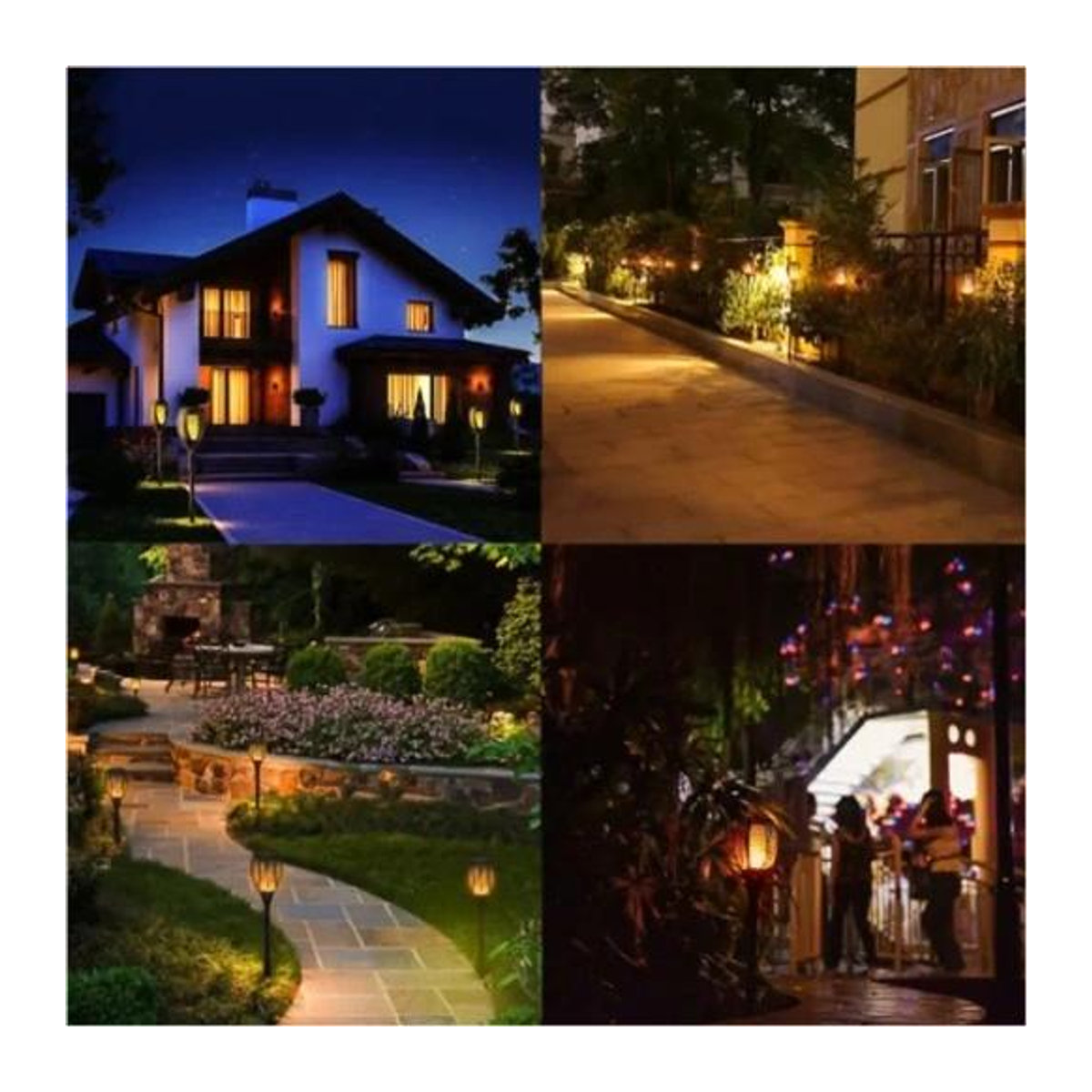 6er Set Solarleuchten LED-Fackeln mit Flammeneffekt und integrierter LED aus ABS zum Einstecken - Bild 6