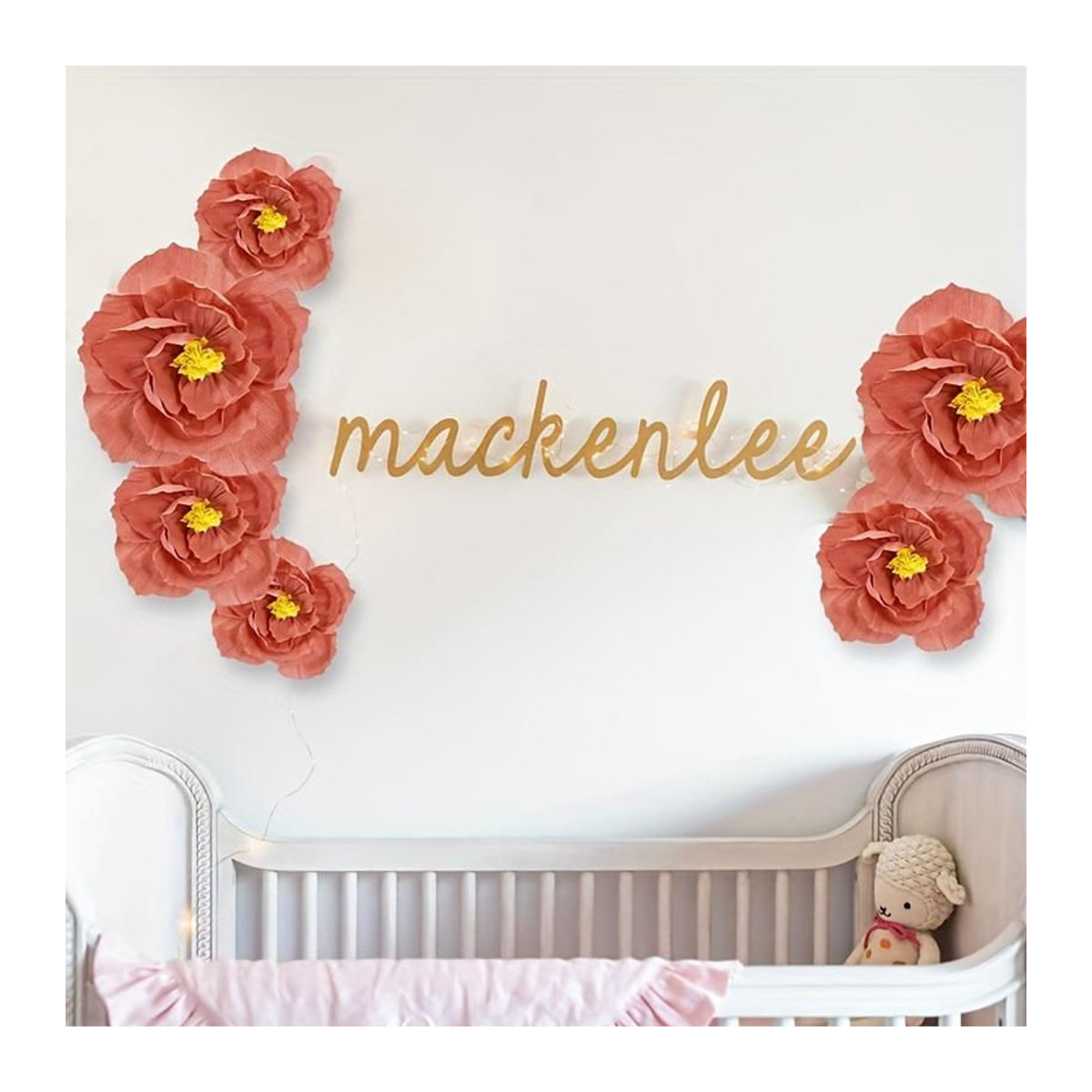 6er Set SZ-JZQ künstliche 3D Papierblumen in Orange zur Wanddekoration für Hochzeit und Geburtstag - Bild 3