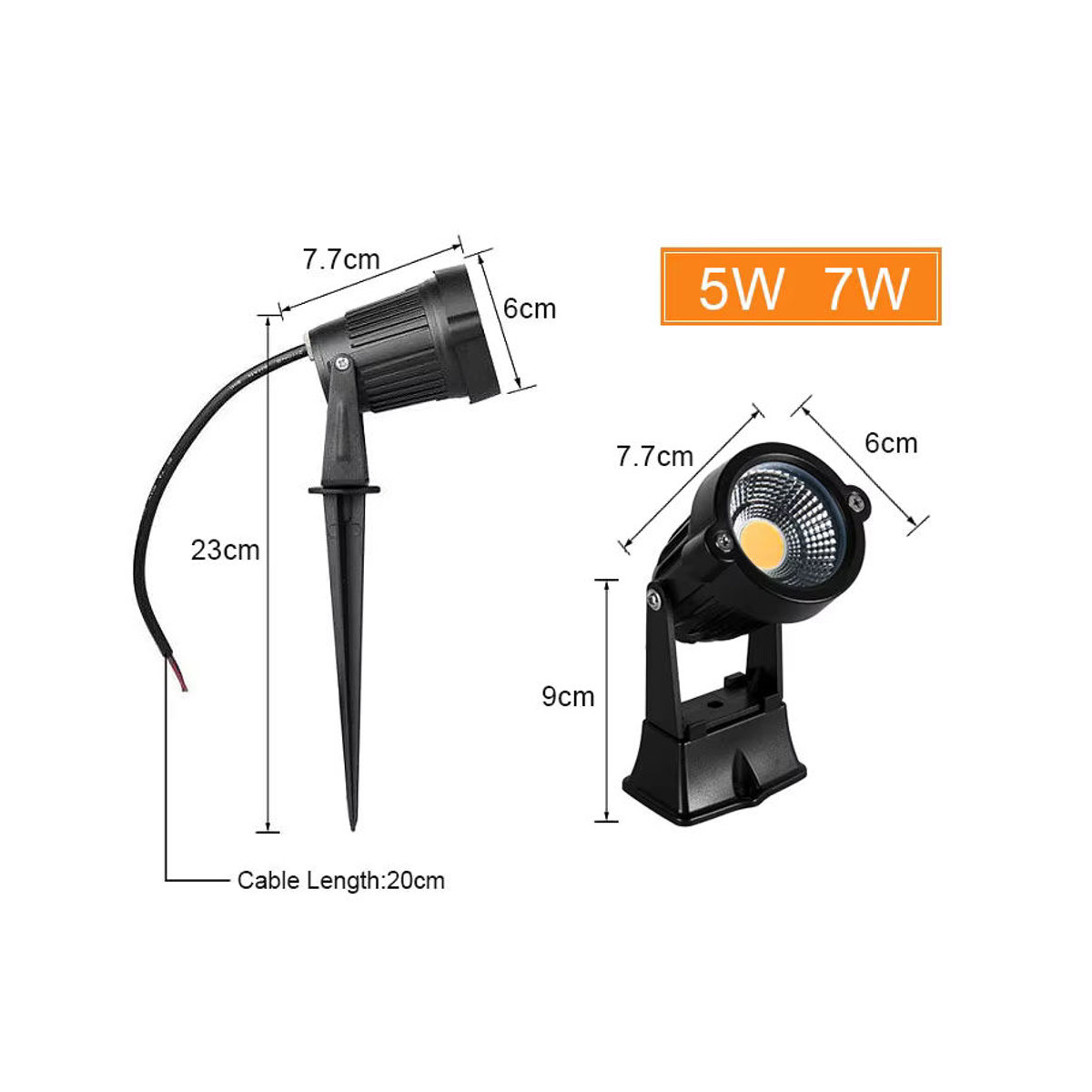 6er Set teetealy LED Garten Wegeleuchten wasserdichte Outdoor Spike Spots in Schwarz oder Weiß mit neutralweißem Licht - Bild 3