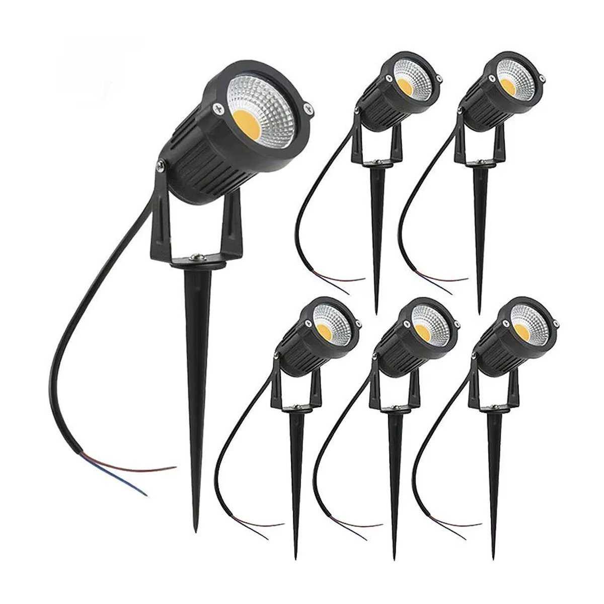 6er Set teetealy LED Garten Wegeleuchten wasserdichte Outdoor Spike Spots in Schwarz oder Weiß mit neutralweißem Licht - Bild 7