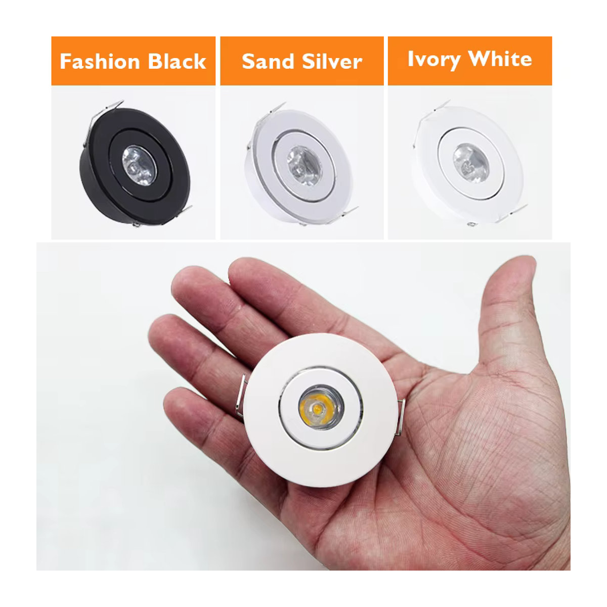 6er Set teetealy LED Mini Downlights dimmbare Einbaustrahler aus Aluminium in Silber, 3W - Bild 3