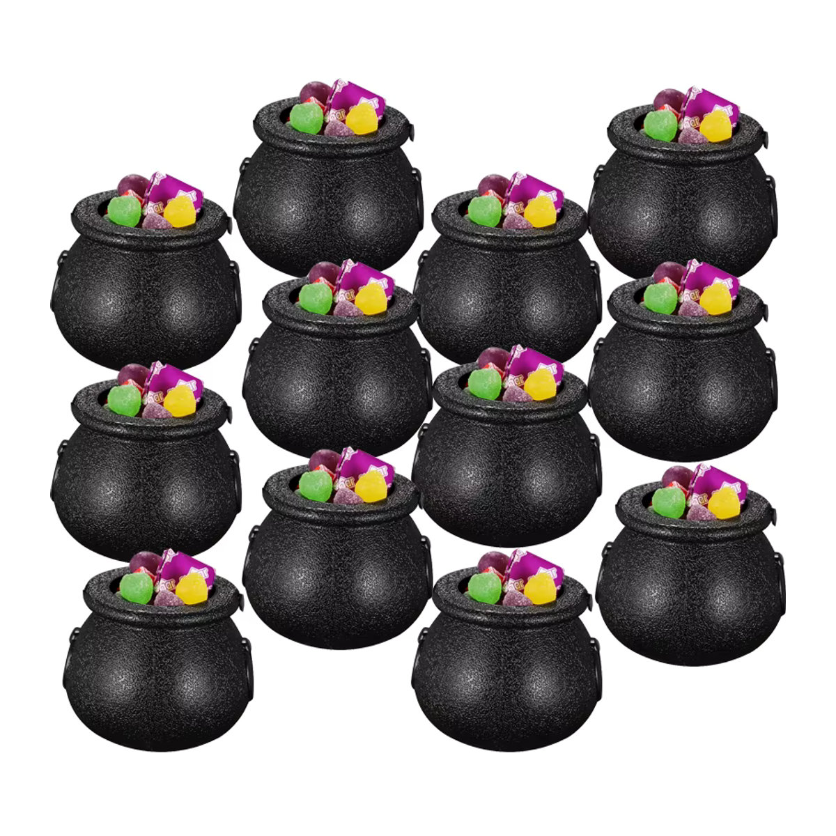 6er Set YONGSNOW Halloween Hexenkessel aus Glas in Schwarz als Süßigkeitenbehälter und Deko für Kinder und Partys - Bild 2