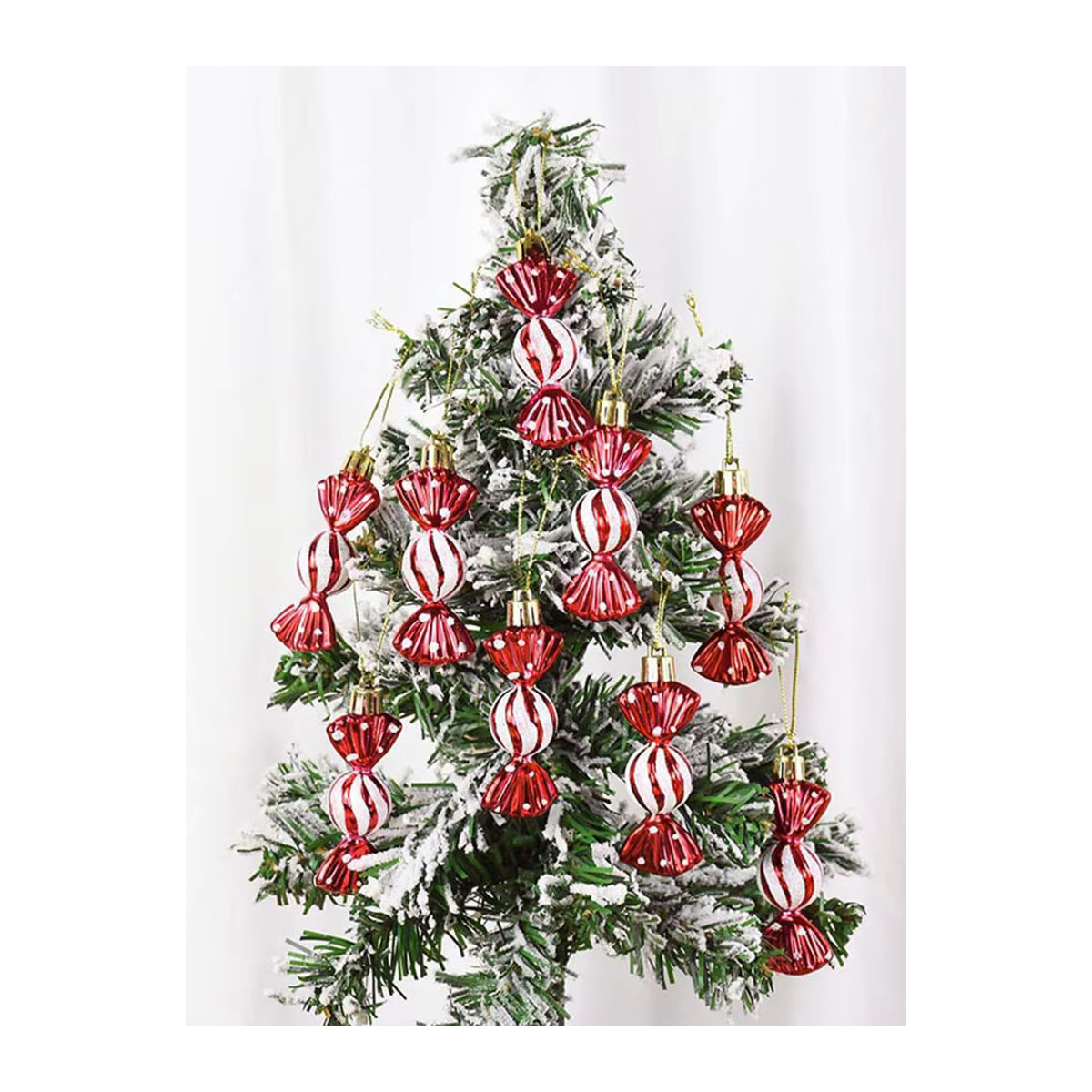 6er Set ZQNYCY Candy Cane Weihnachtsornamente aus Kunststoff in Mehrfarbig als Hängeornamente für den Weihnachtsbaum - Bild 3