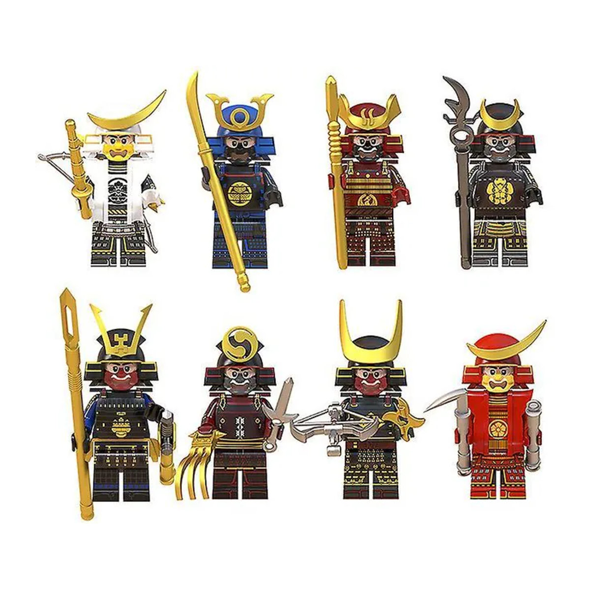 8 Stück Japanische Samurai Minifiguren aus Kunststoff von LATILEARN-Health in Mehrfarbig - Bild 1