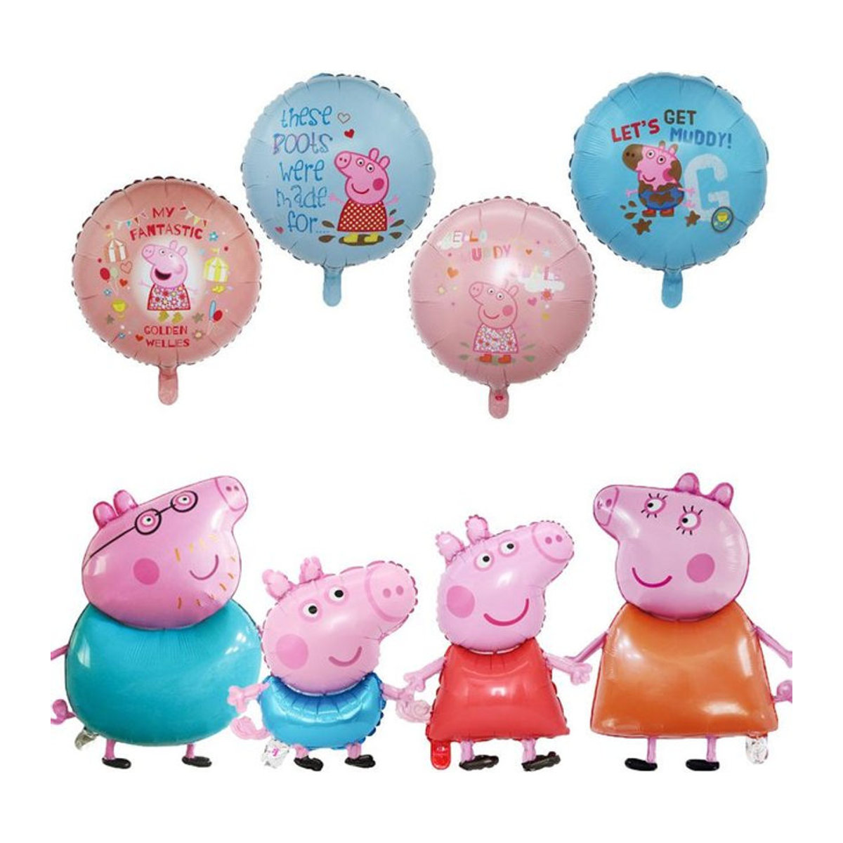 8 Stück rosa Schwein Helium Folienballons aus Aluminium-Film für deine Geburtstagsdekoration - Bild 1