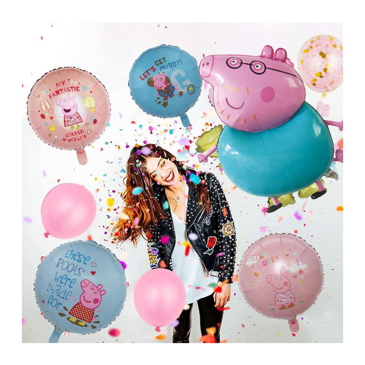 8 Stück rosa Schwein Helium Folienballons aus Aluminium-Film für deine Geburtstagsdekoration - Bild 3