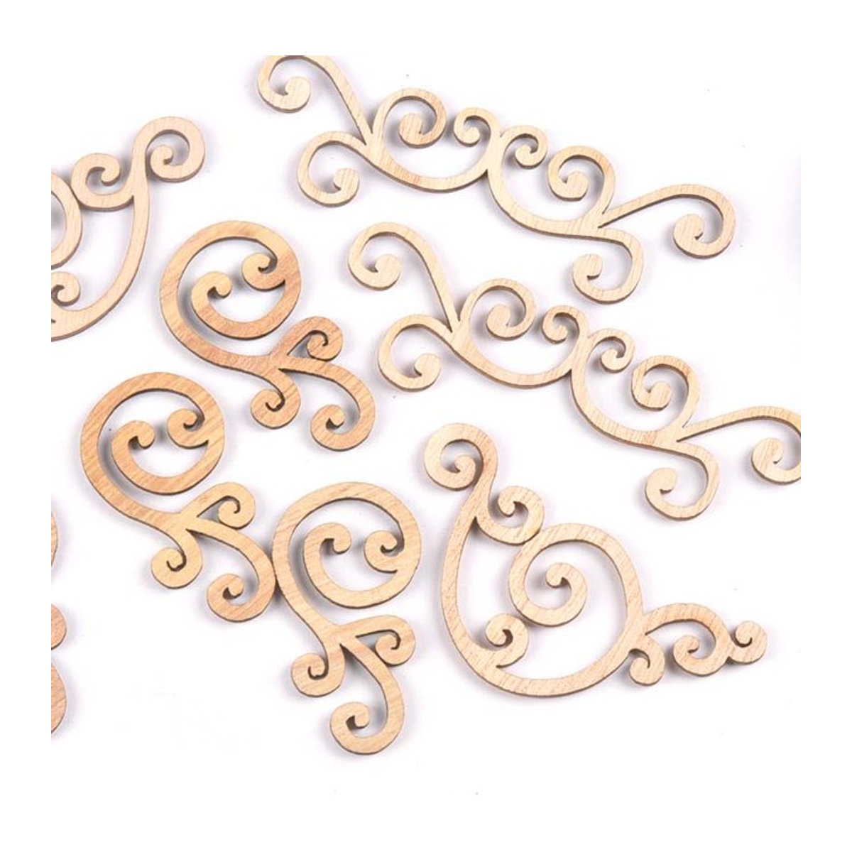 8 Stück runde Holzscheiben mit Blumenmuster für DIY Handwerk und Scrapbooking - Bild 1