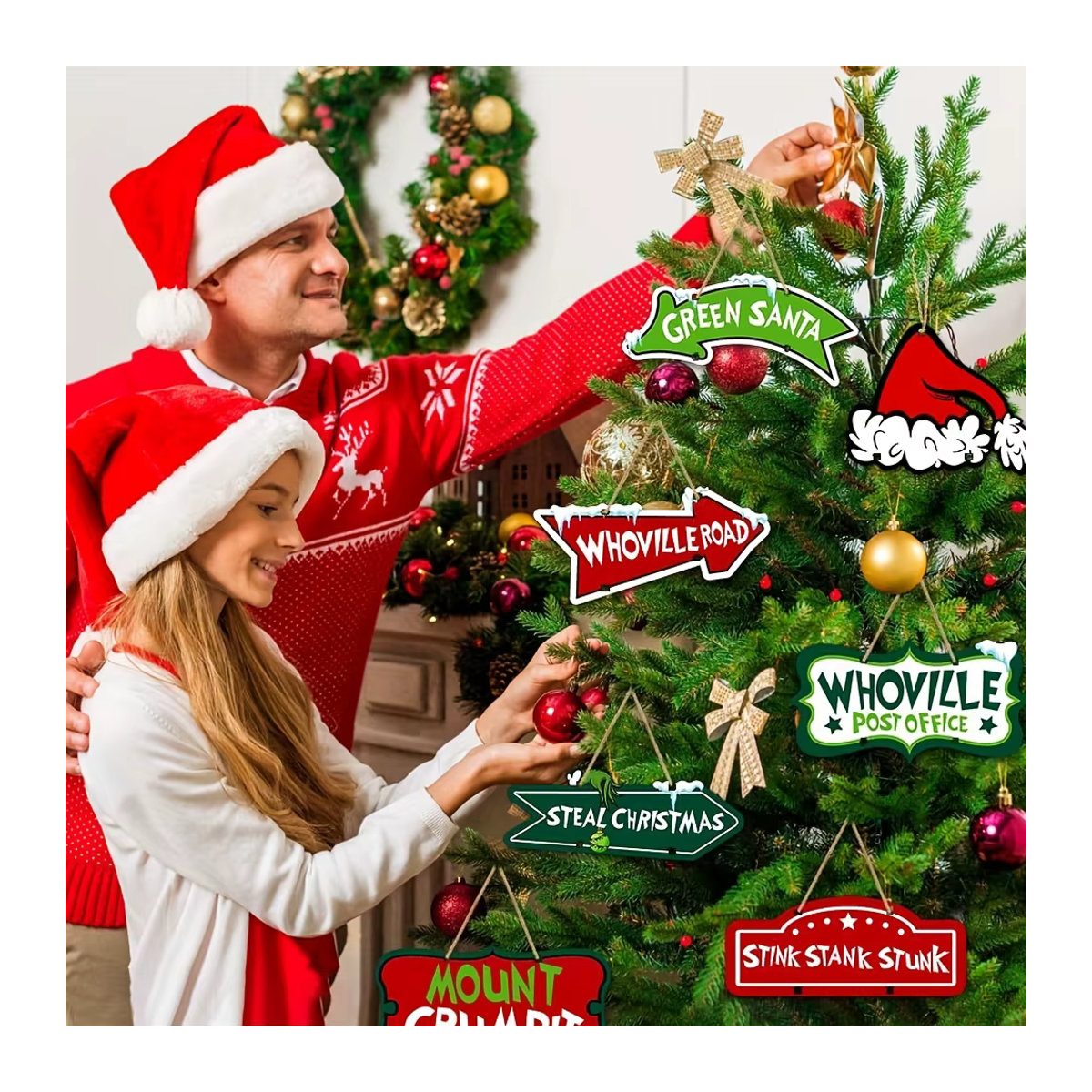 8er-Pack Whoville Tree Weihnachts-Baumschmuck von Hom in Multicolor als Hängeornamente - Bild 4