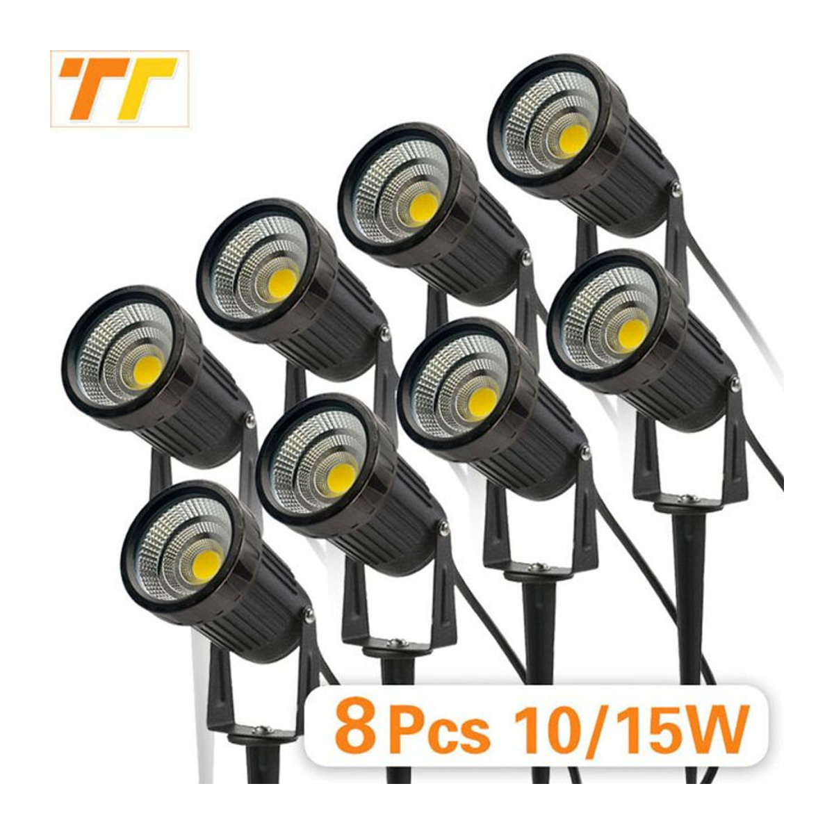 8er Set Teetealy LED Wegeleuchten IP65 wasserdicht mit Spike für Garten und Landschaft in Rot, Blau, Grün oder Schwarz - Bild 1
