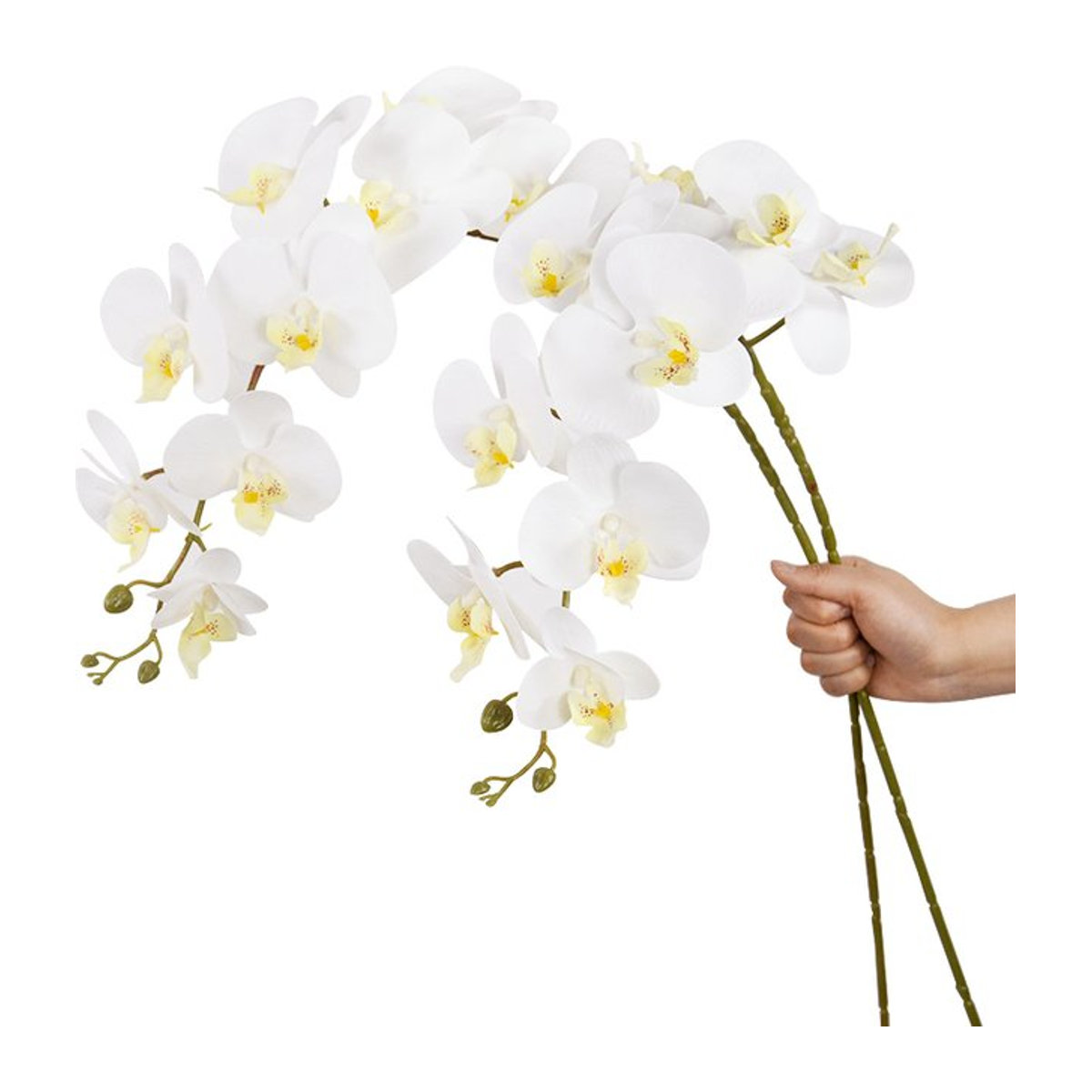 9heads Künstliche Schmetterlings-Orchidee in Rot und Weiß, 100 cm Höhe - Bild 1