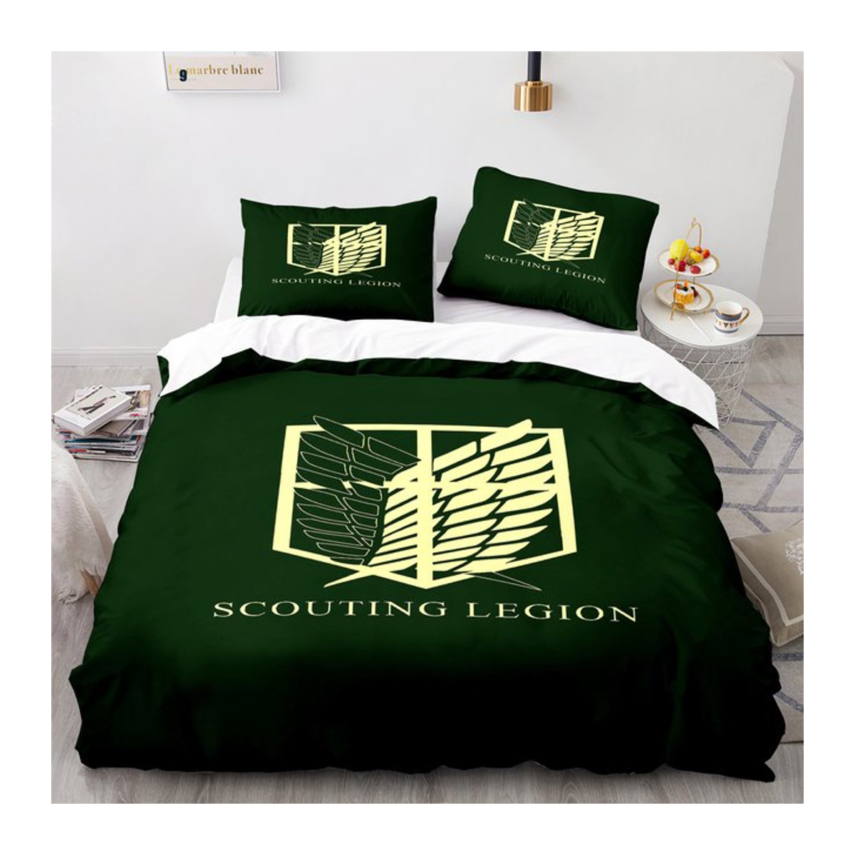 A-Angriff O-Auf T-Titan Anime Bettwäscheset mit 3D-Druck, weich und hautfreundlich, Single, B/H: 135 x 200 cm - Bild 1