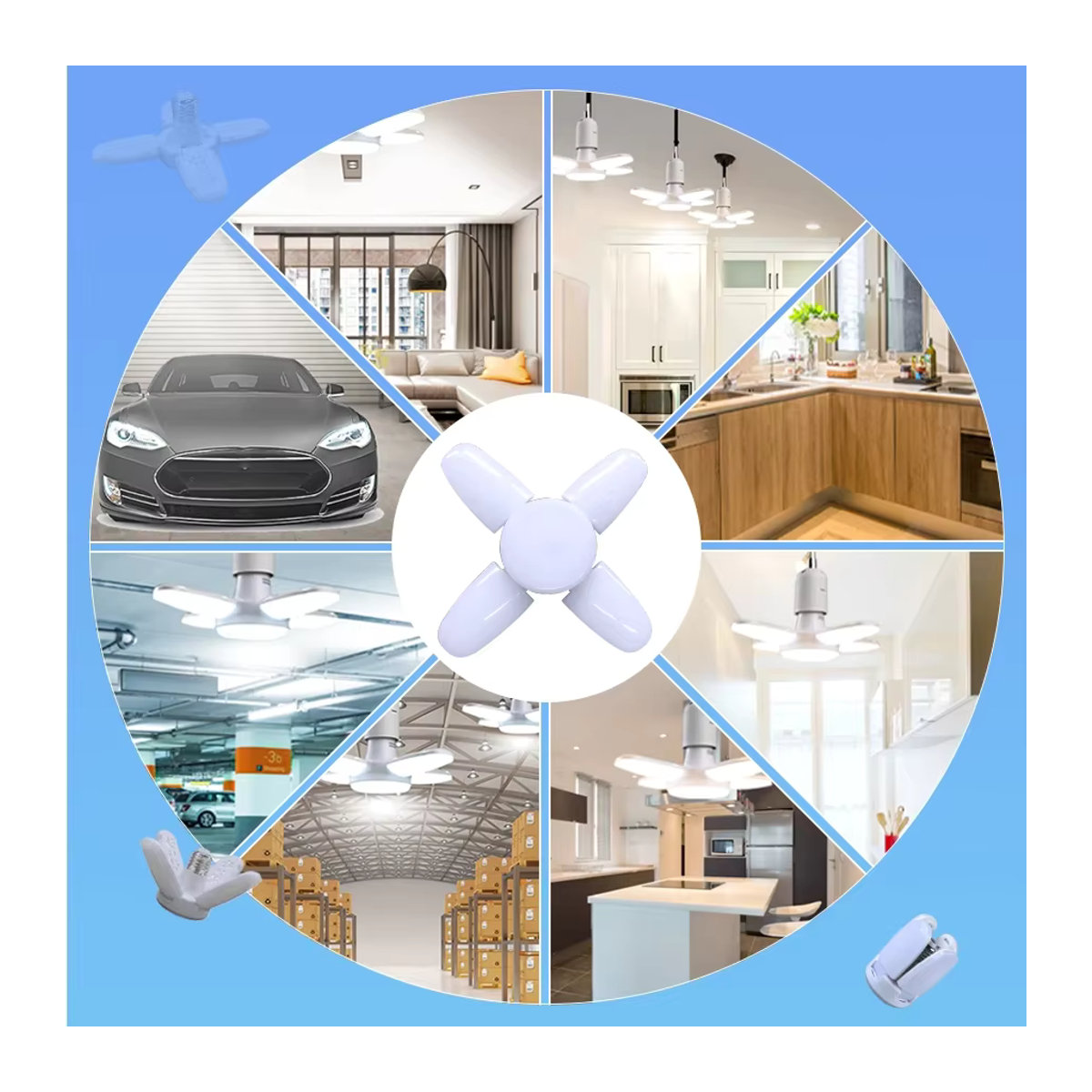 Aamasun Fächerförmige LED-Glühbirne E27 mit 28W für Wohnzimmer, Lager und Garage - Bild 4