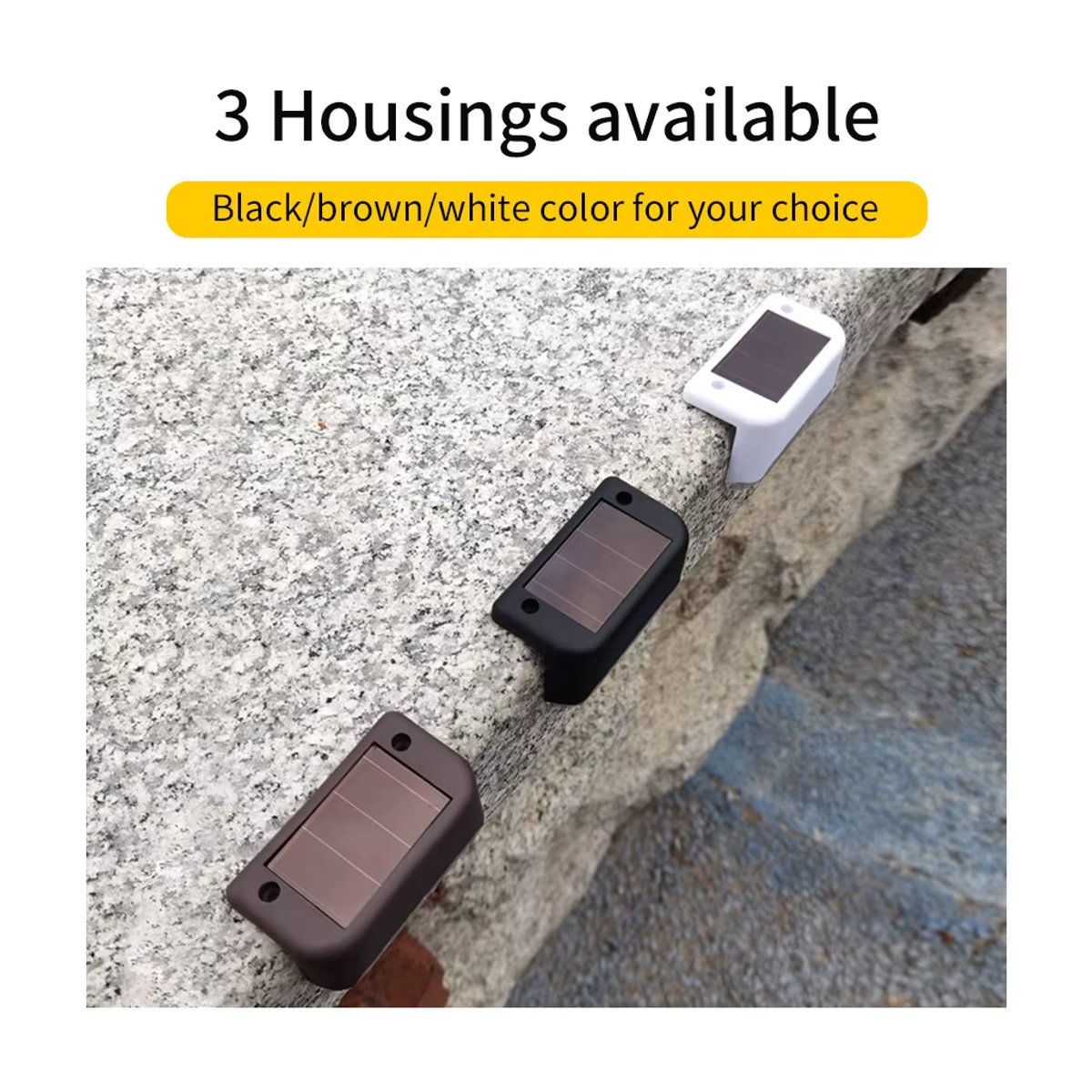 Aamasun LED Solar-Treppenlicht in Schwarz, wasserdichte Solarleuchte für Garten, Terrasse und Zaun im minimalistischen Design - Bild 5