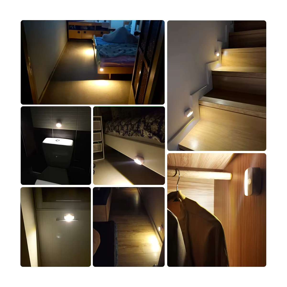 Aamasun Minimalistisches LED-Bewegungsmelder-Nachtlicht für den Innenbereich, batteriebetrieben zum Aufkleben für Flur, Treppe, Badezimmer und Schrank - Bild 3
